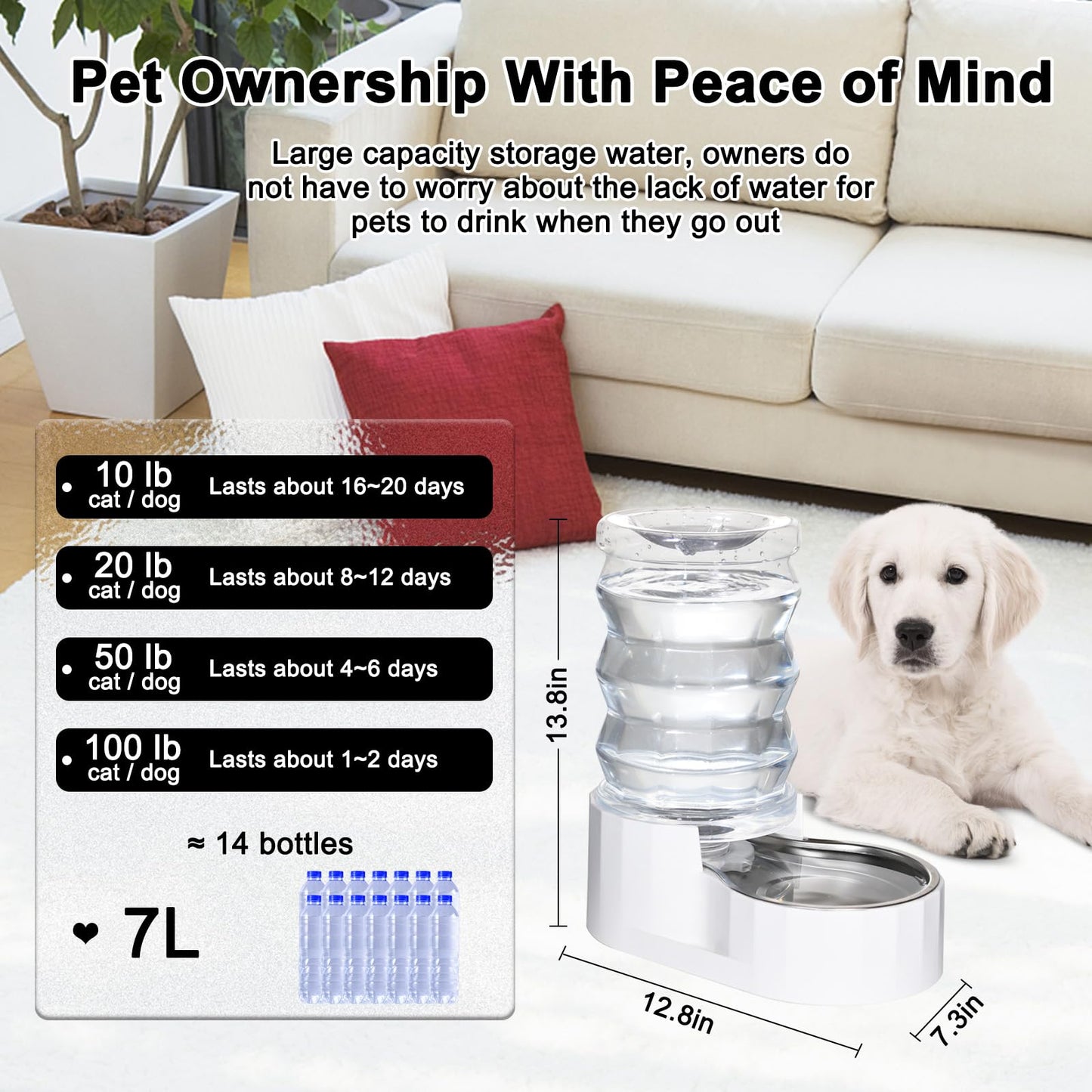 RIZZARI Automatic Pet Water Dispenser