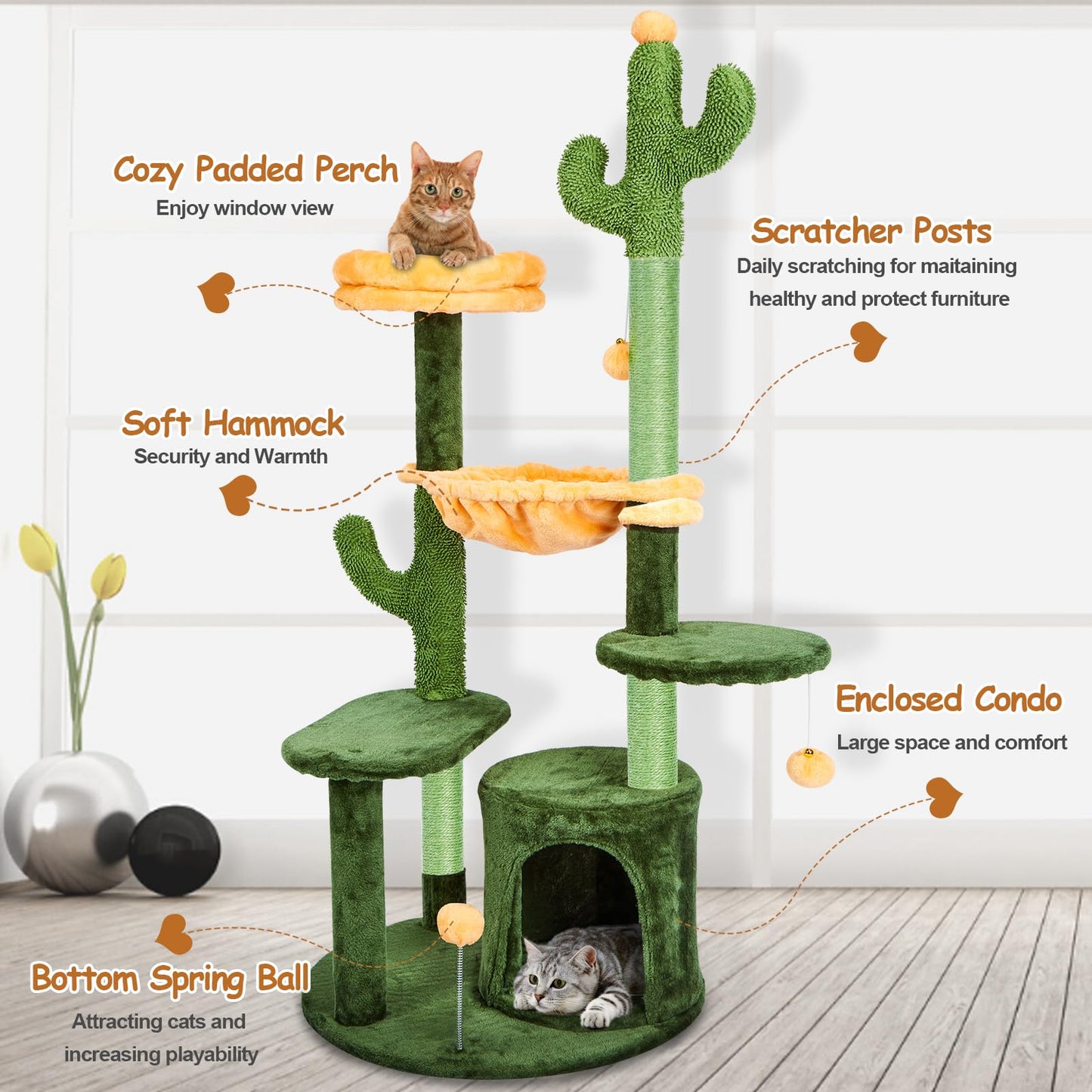 Cactus Cat Tree - 52” Tall