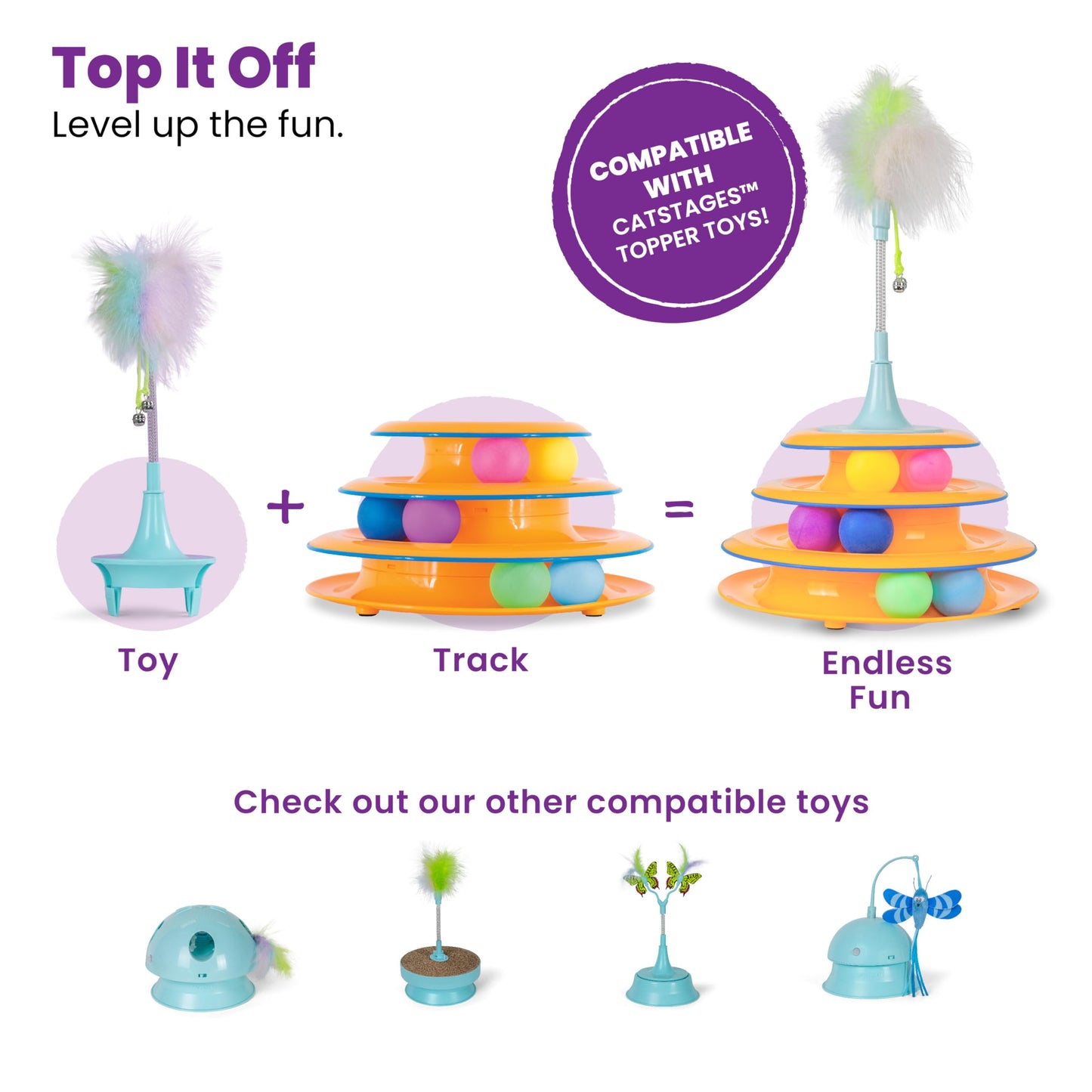 Tower of Tracks Cat Toy - 3-Tier Interactive