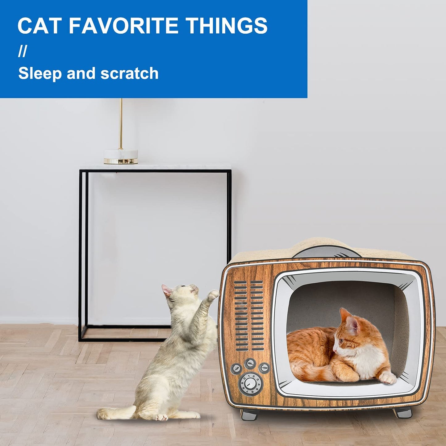 Cat Scratcher with Ball Track & Lounge Bed
