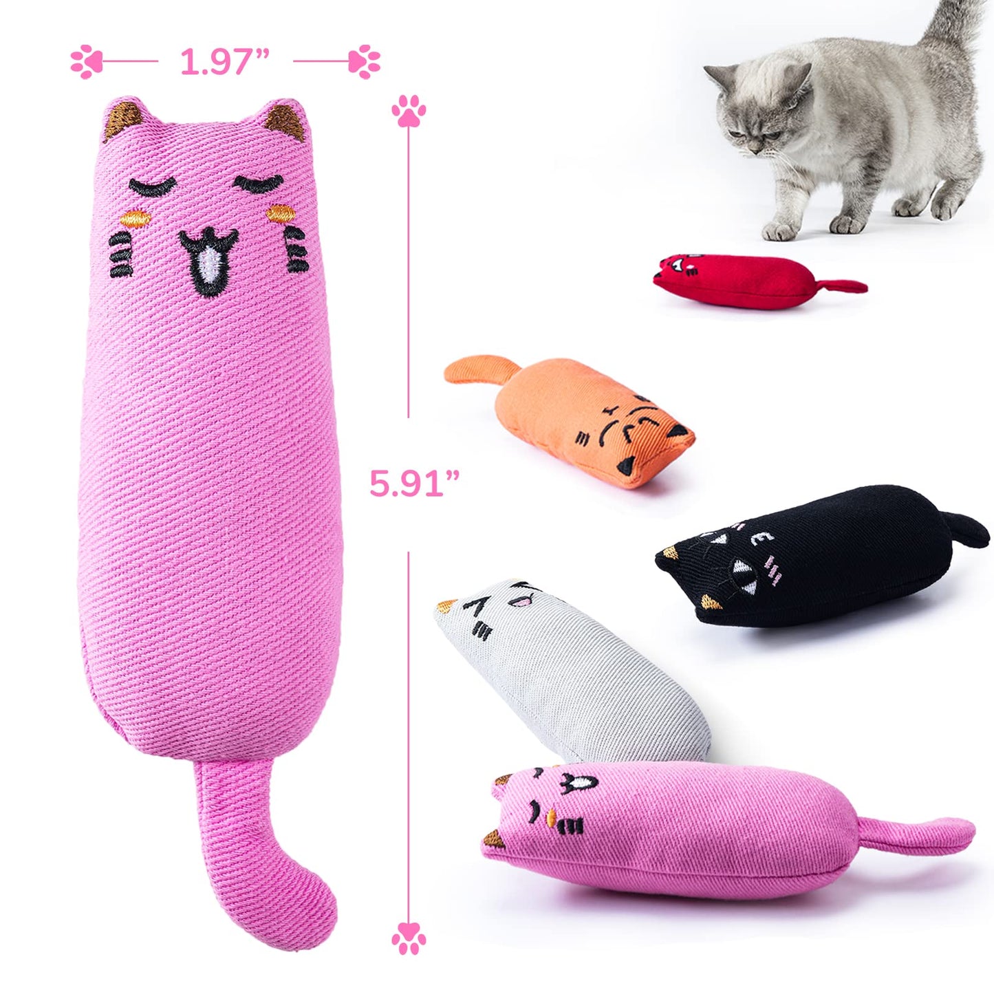 Catnip Filled Cat Teething Toys - 5 Pack