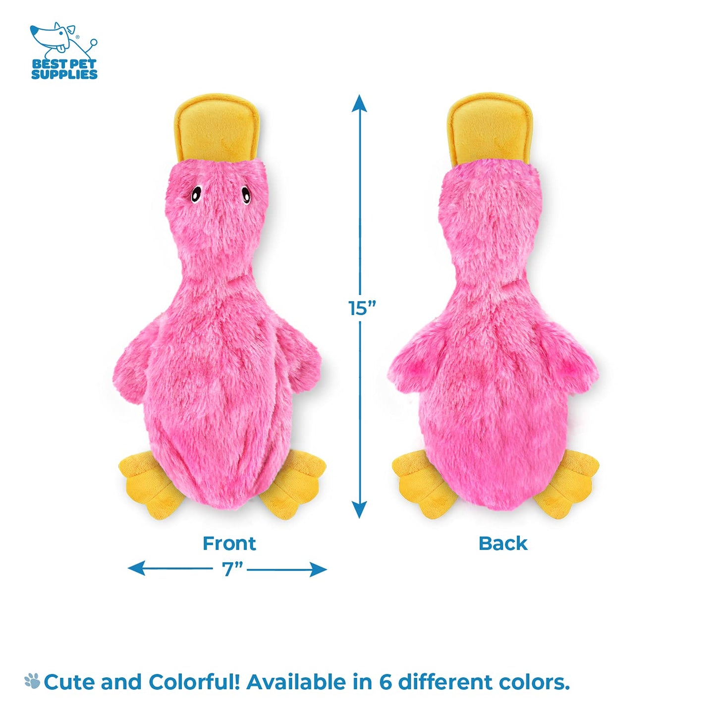 Crinkle Dog Toy - No Stuffing Duck with Squeaker