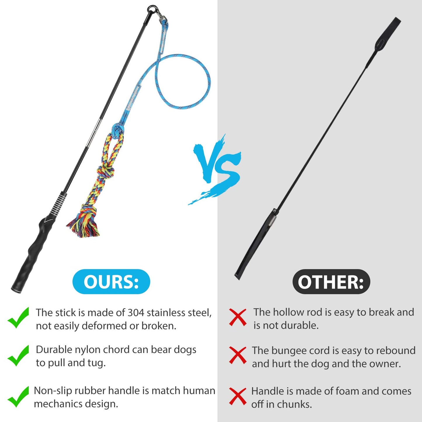 Flirt Pole Dog Toy - Interactive Exercise