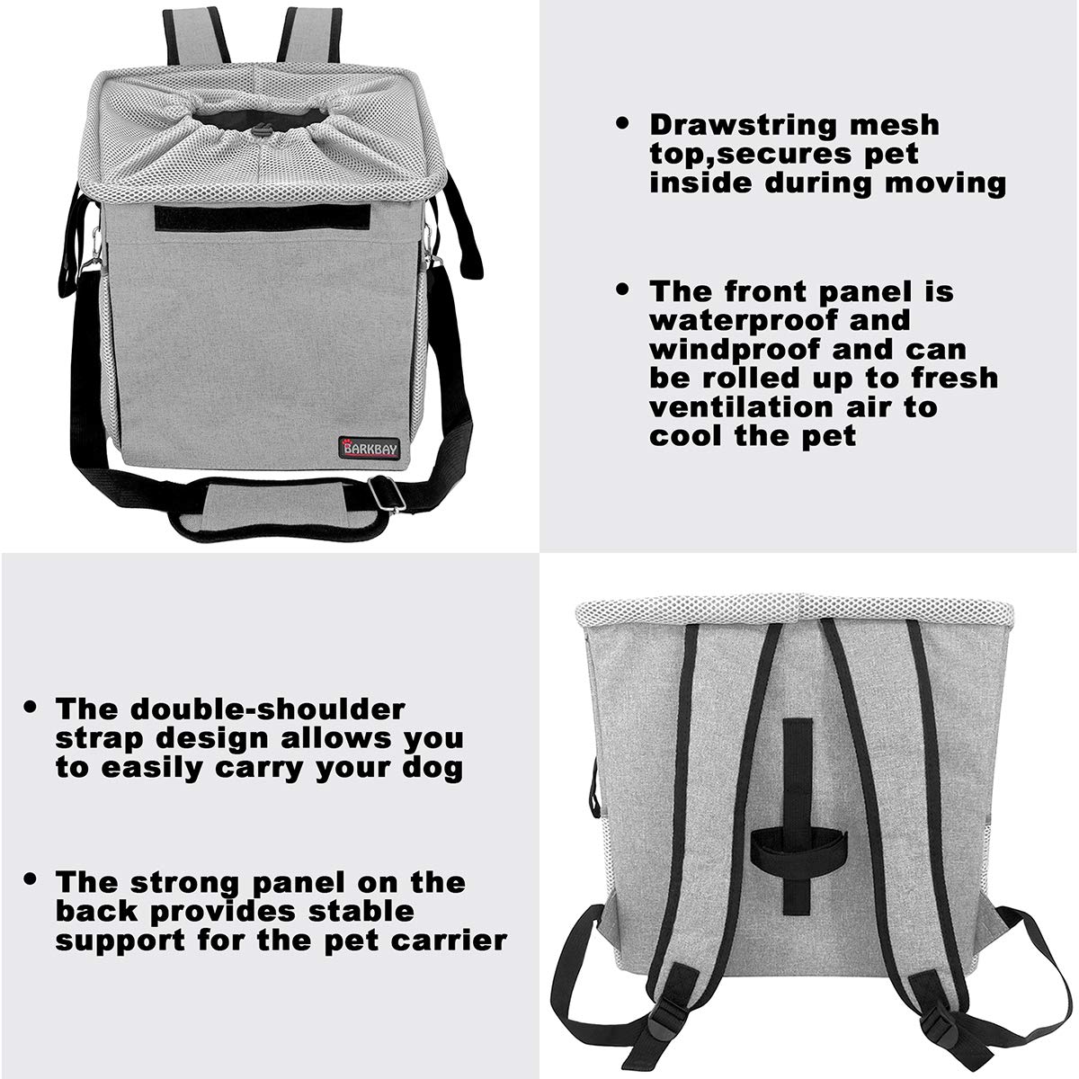 Pet Carrier Bicycle Basket - Grey