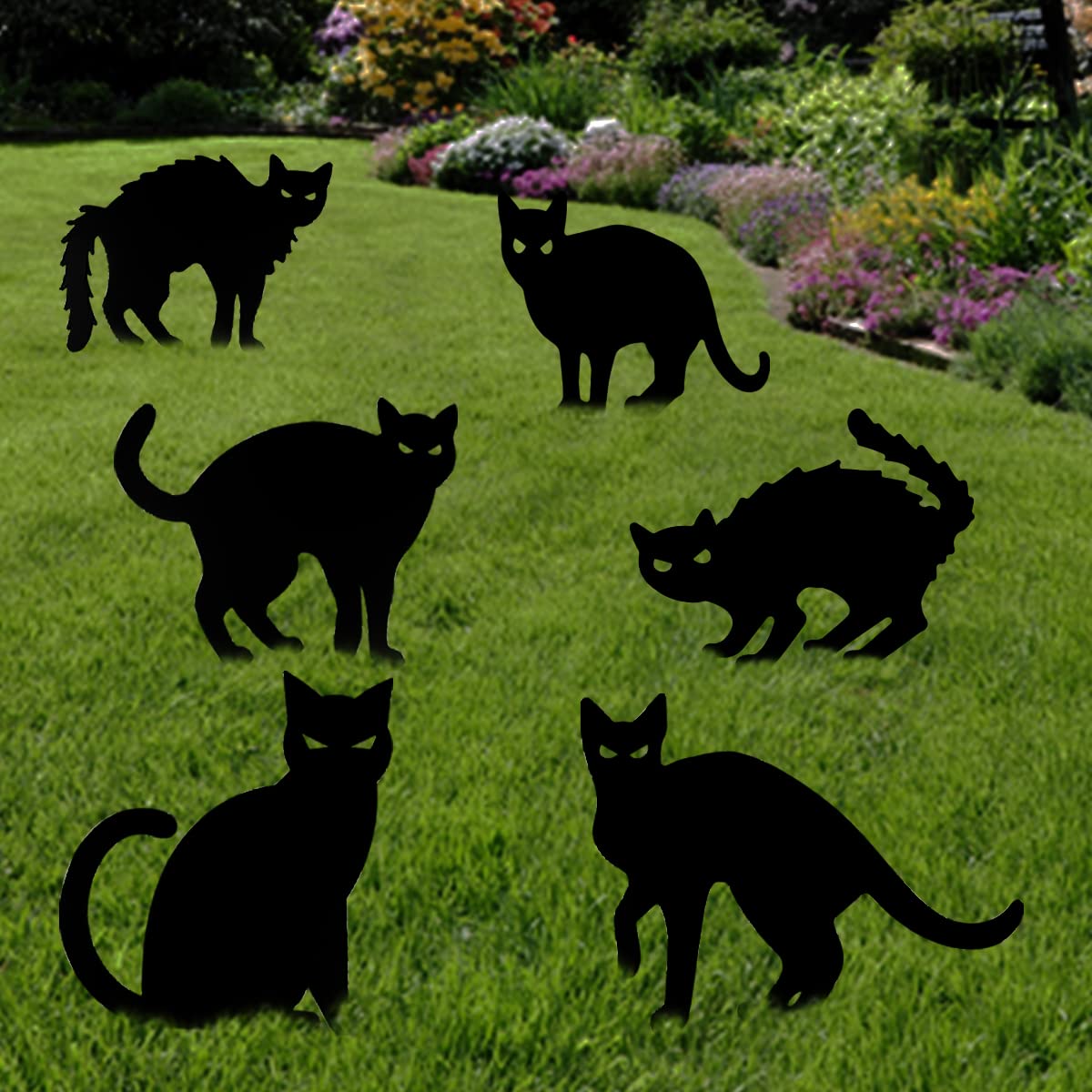 Halloween Cat Yard Signs - 6 Pack