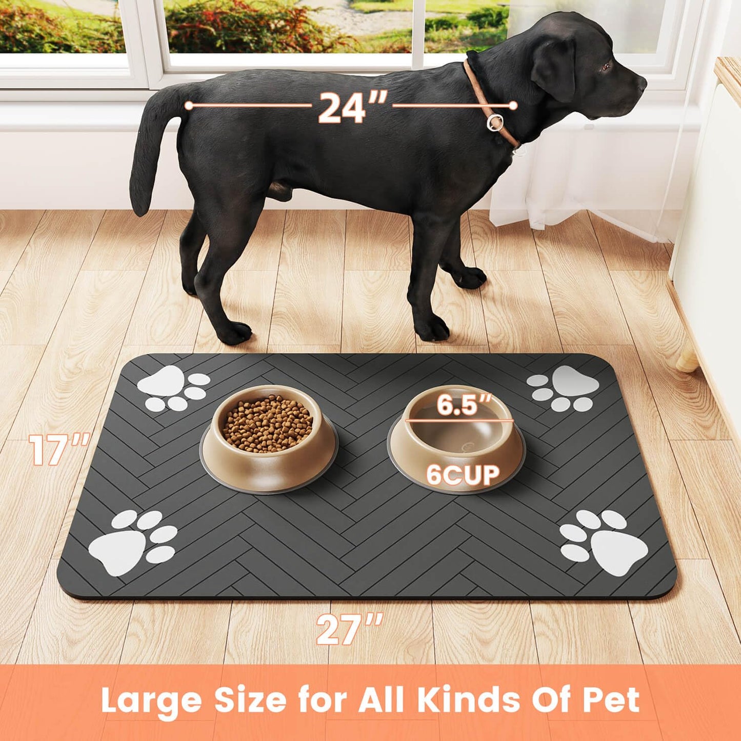 Pet Feeding Mat - Absorbent, Waterproof