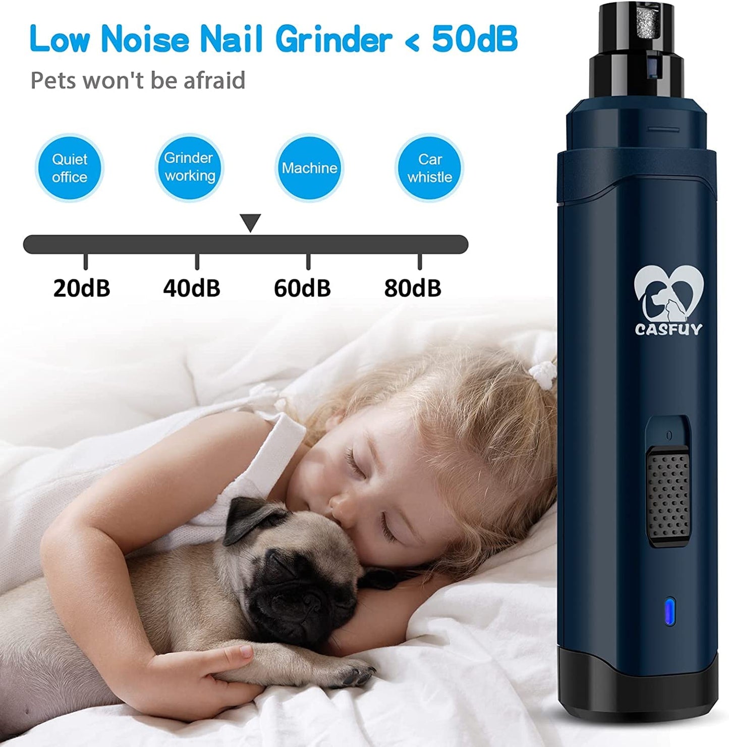 Dog Nail Grinder - 2-Speed Electric Trimmer