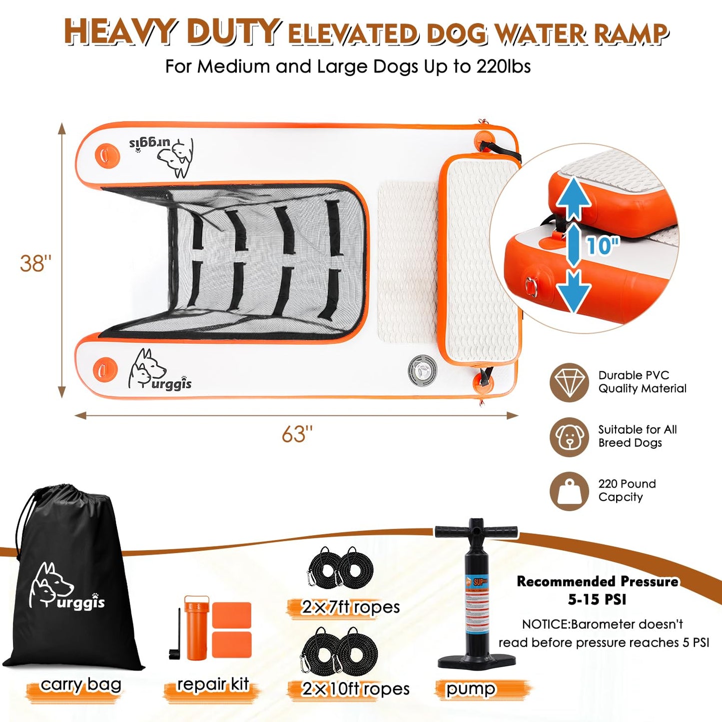 Inflatable Dog Boat & Pool Ramp