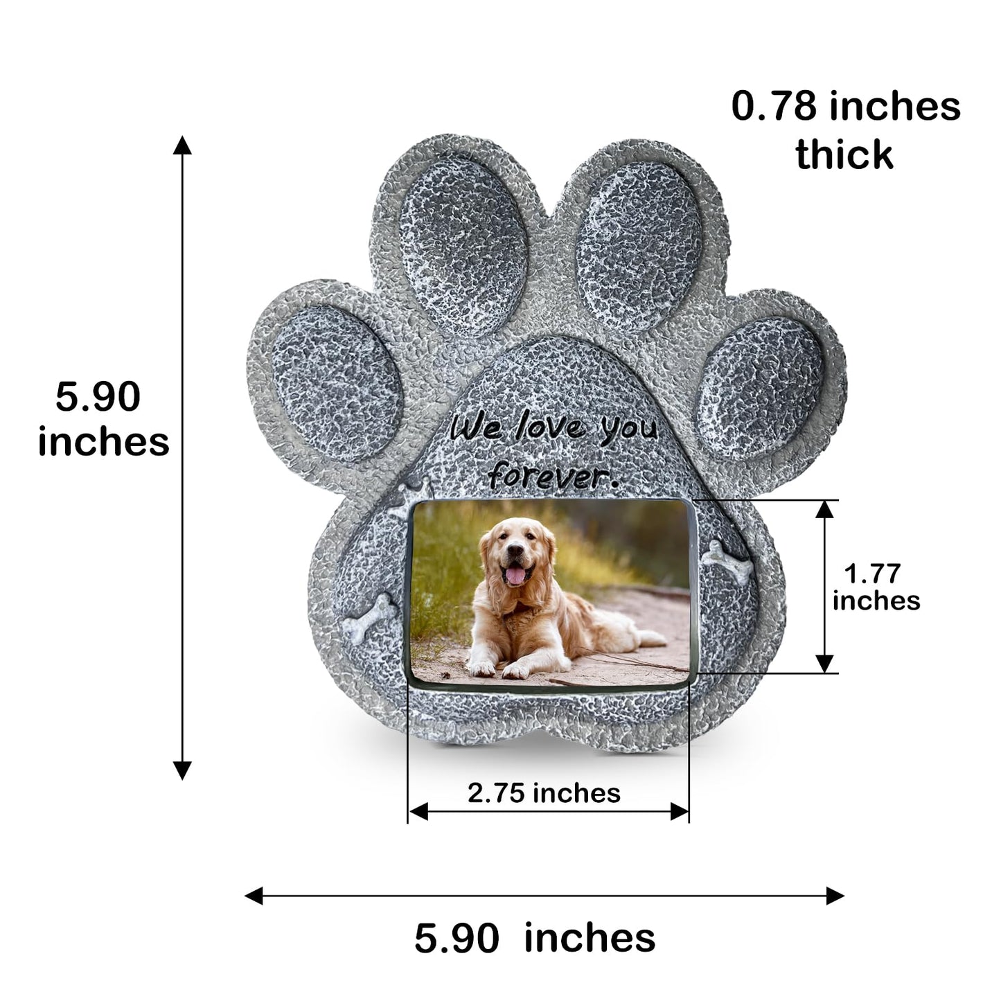 Pet Memorial Stones for Dogs - Paw Shaped
