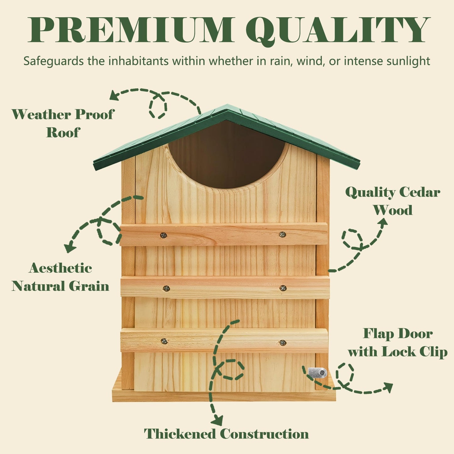 Handmade Cedar Owl House - 14" x 10"