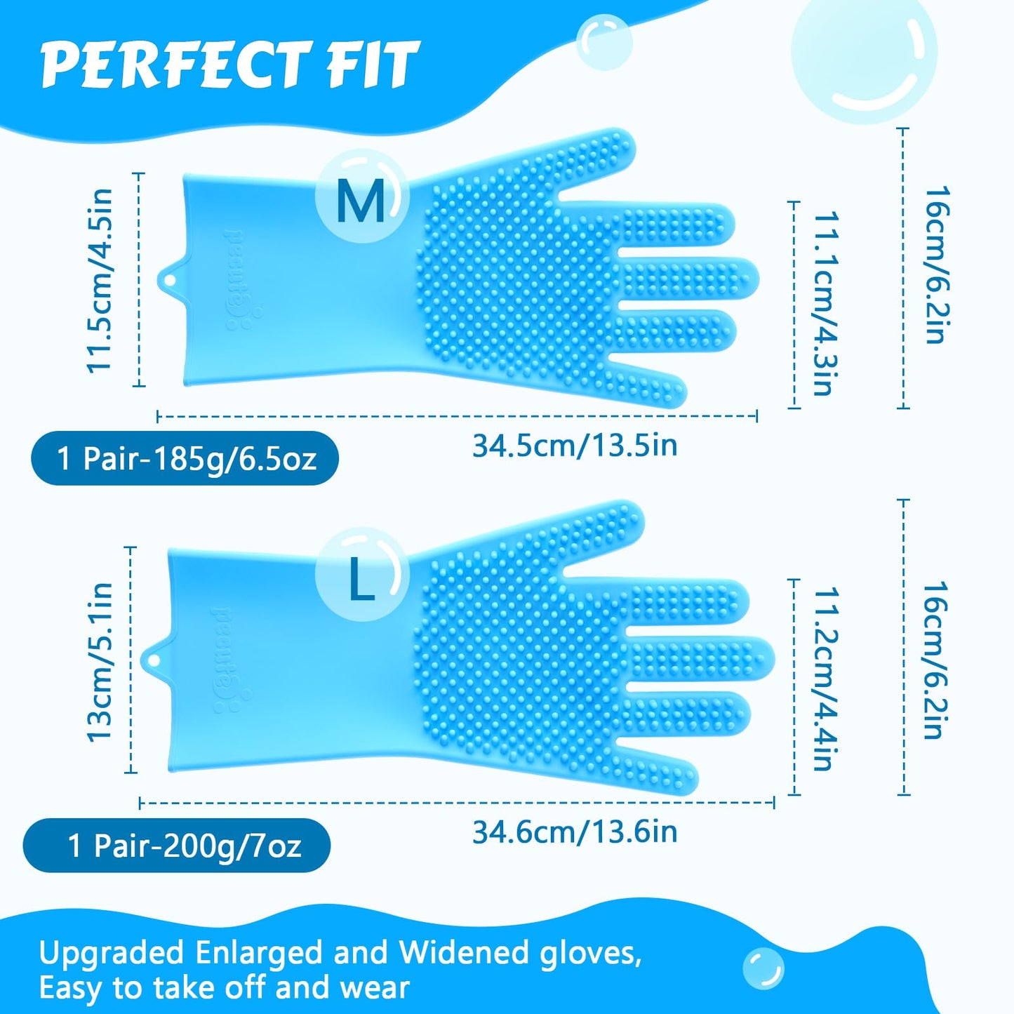 Pet Grooming Gloves - Heat Resistant, Blue