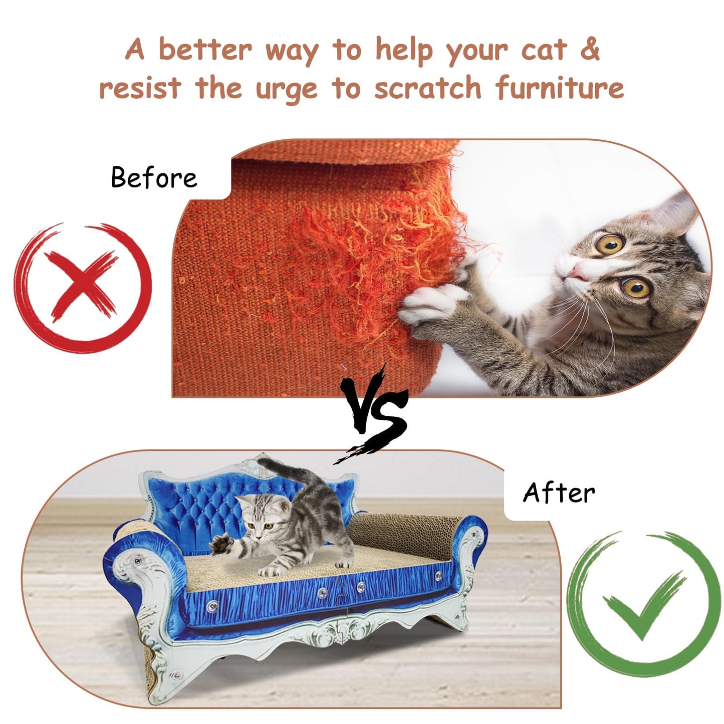 Luxury Cardboard Cat Scratcher Sofa