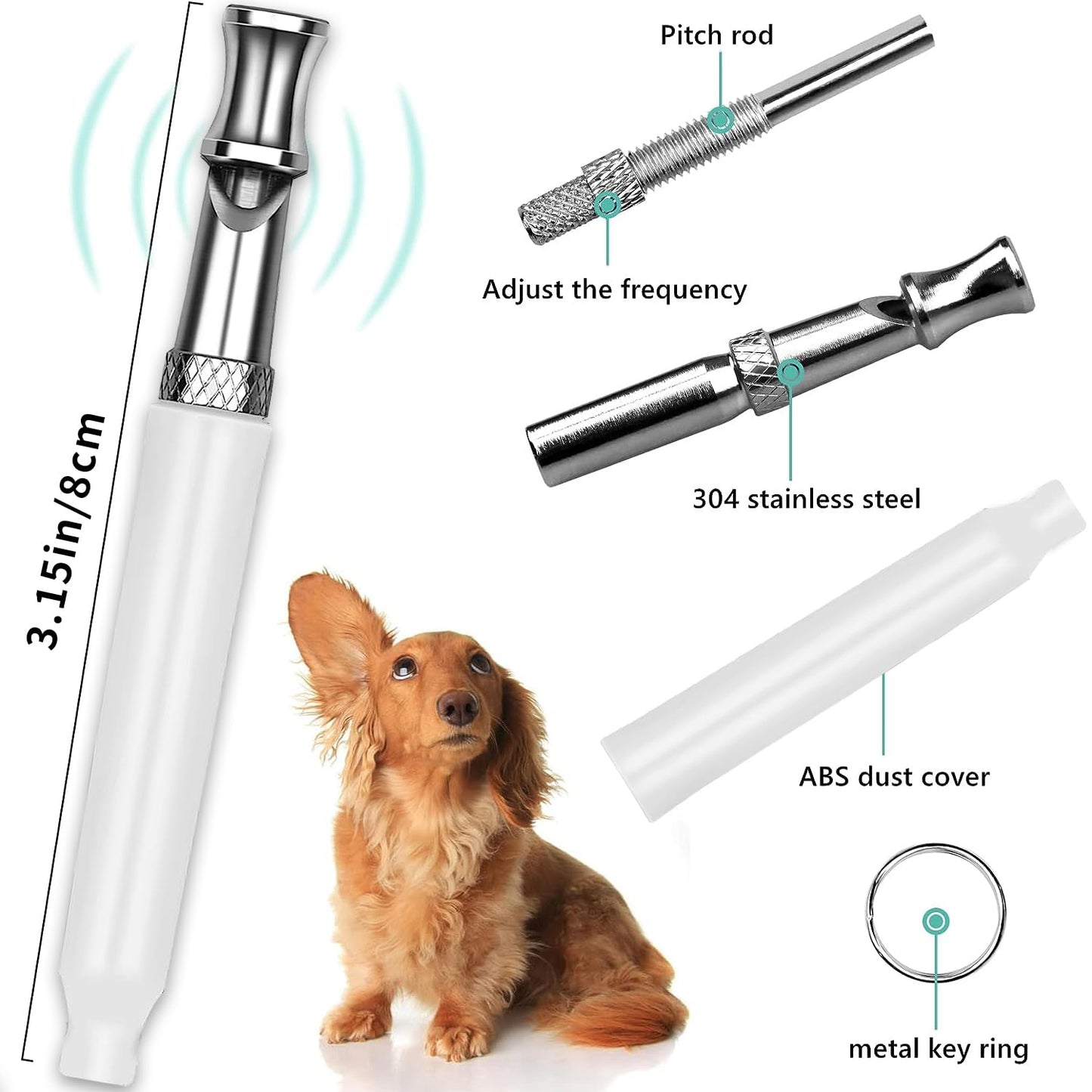 White Silent Dog Whistle