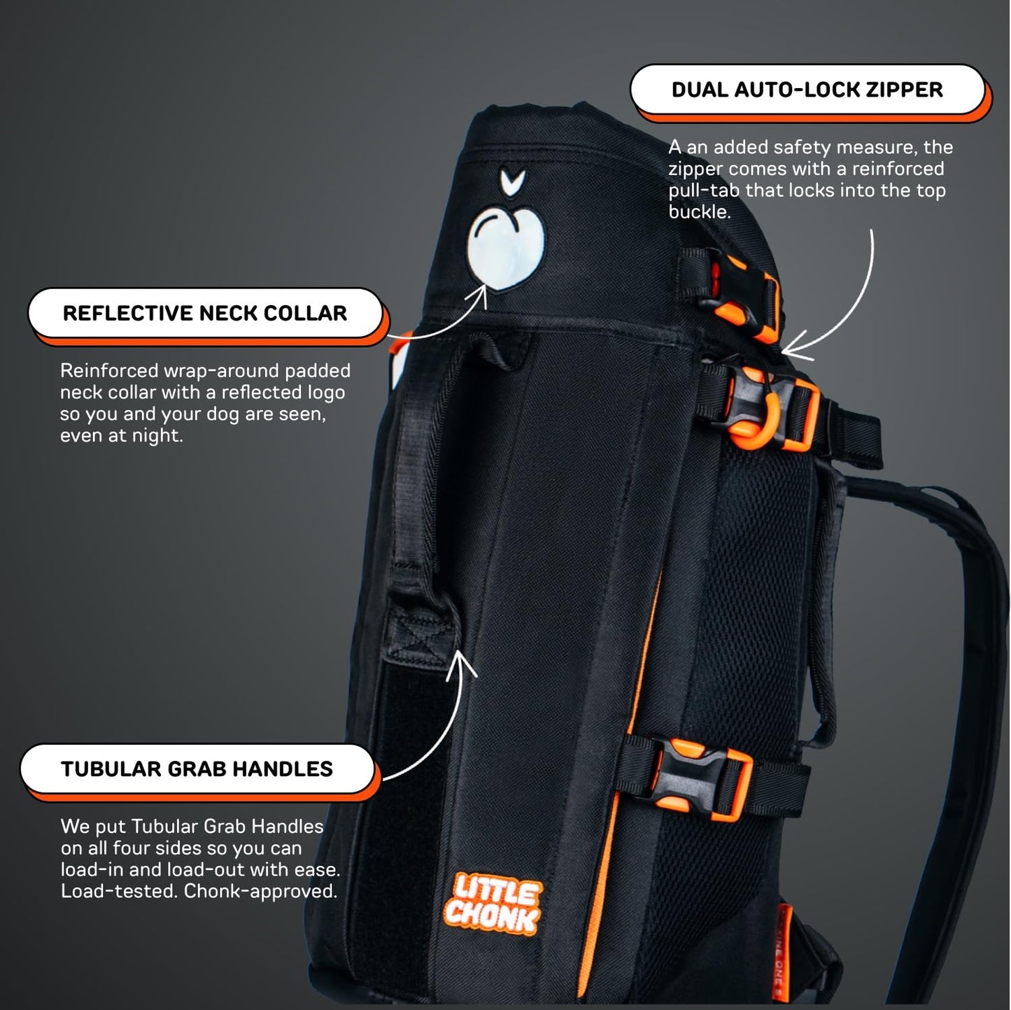 Dog Backpack Carrier - Small, Black