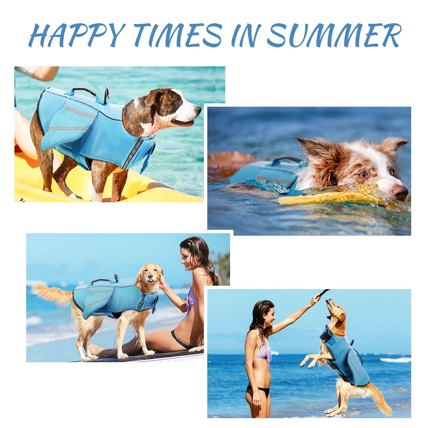 Dog Life Jacket - Blue, Adjustable