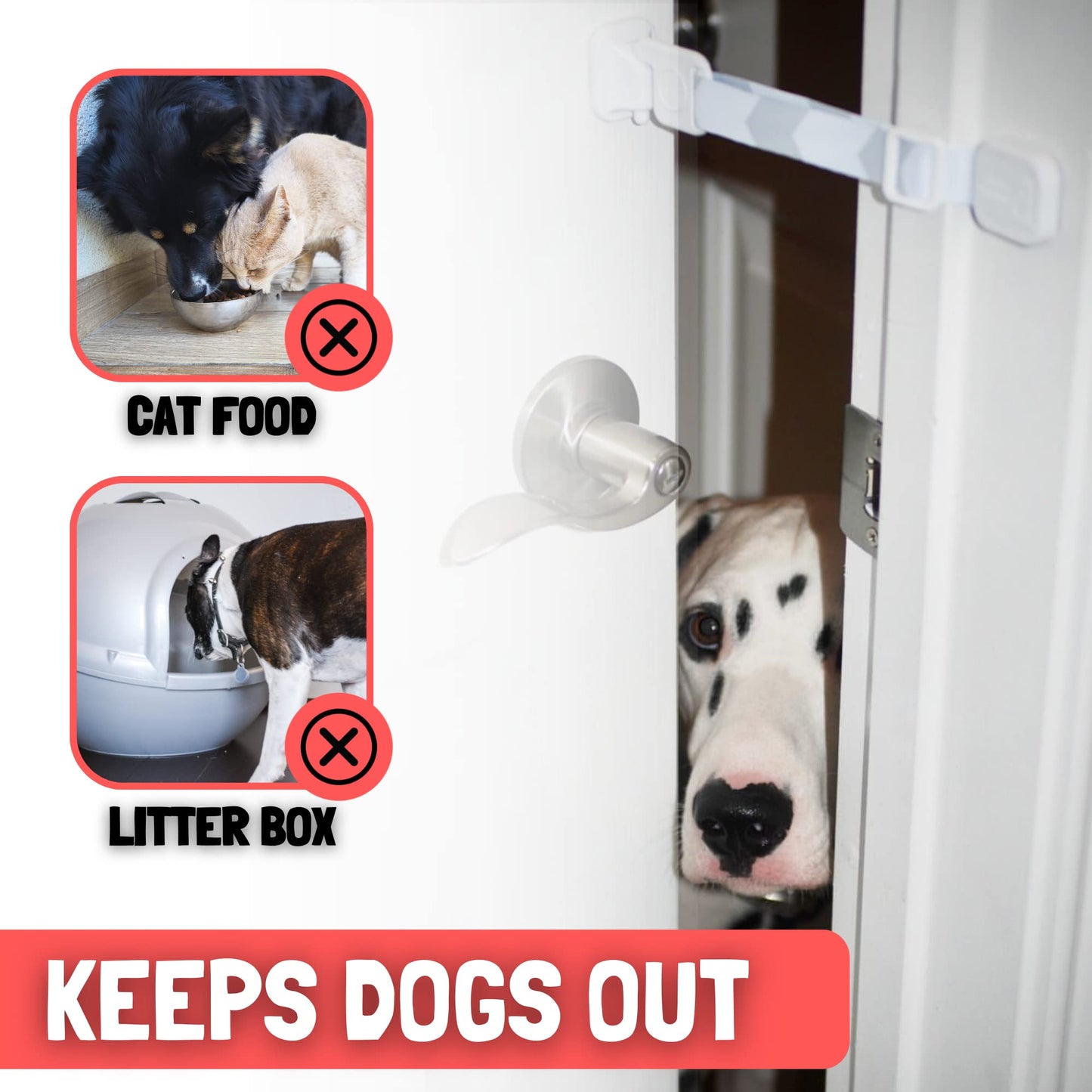 Adjustable Cat Door Latch - Dog Proof (2 Pack)