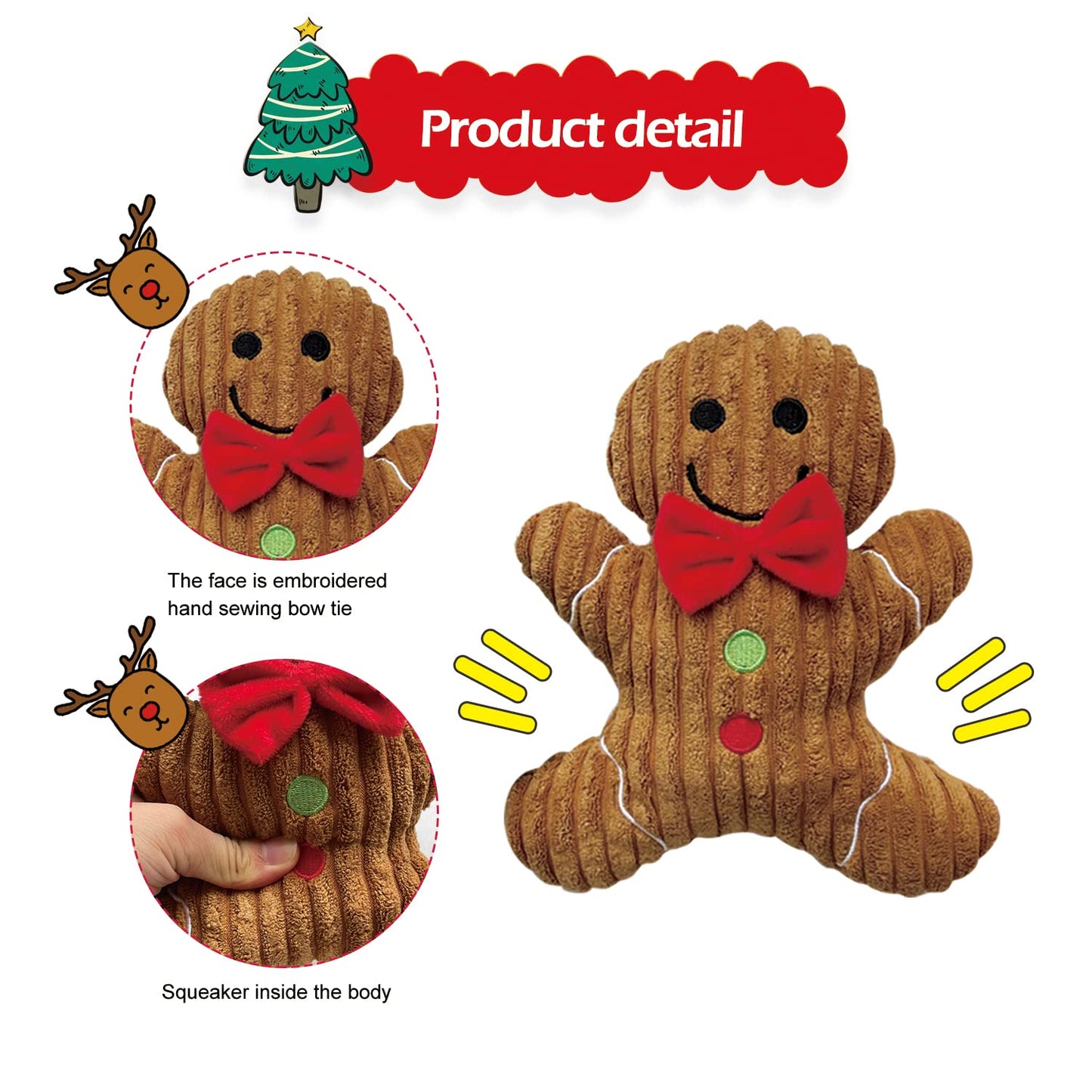 Christmas Dog Squeaky Toys - 3 Pack