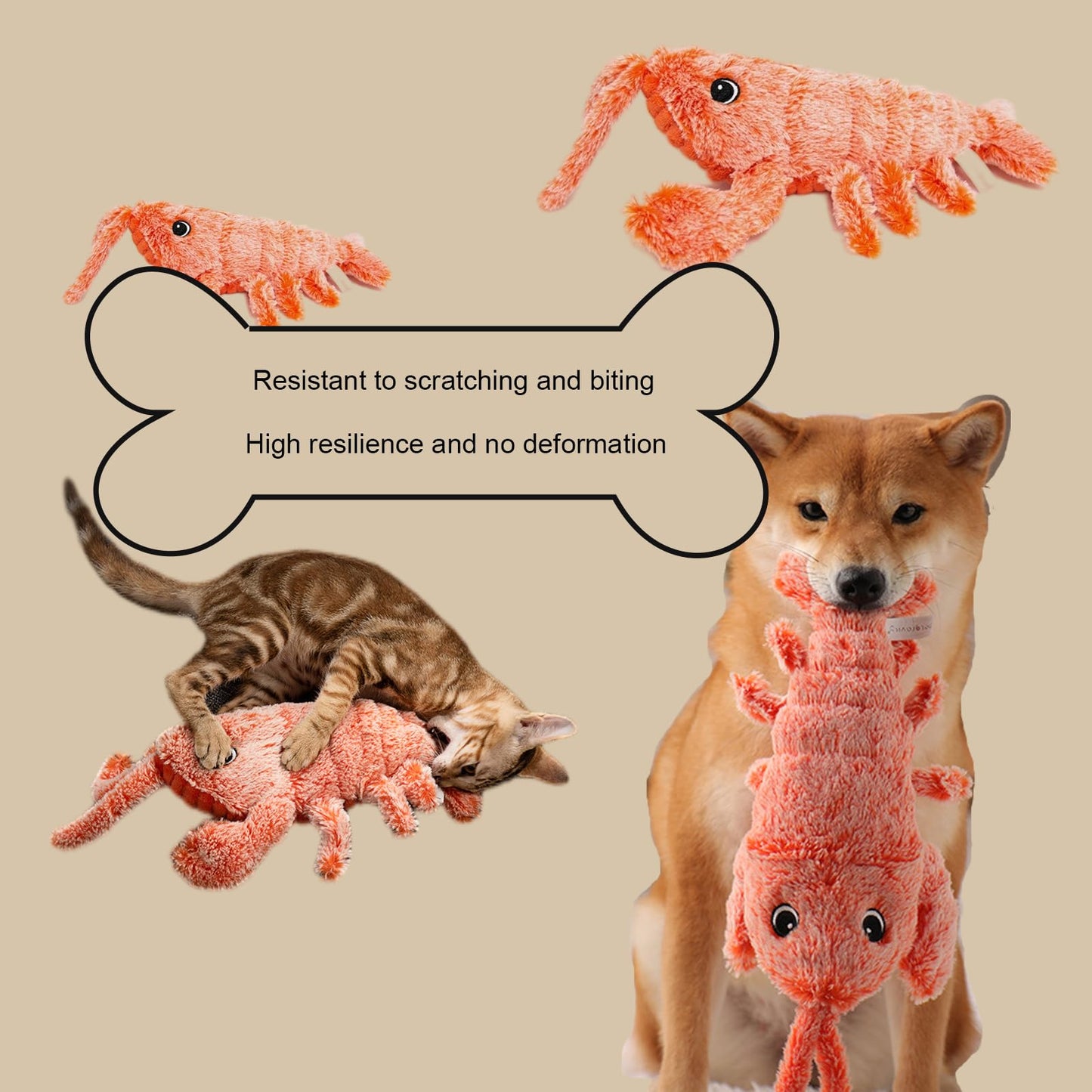 Flopping Lobster Toy for Cats & Dogs