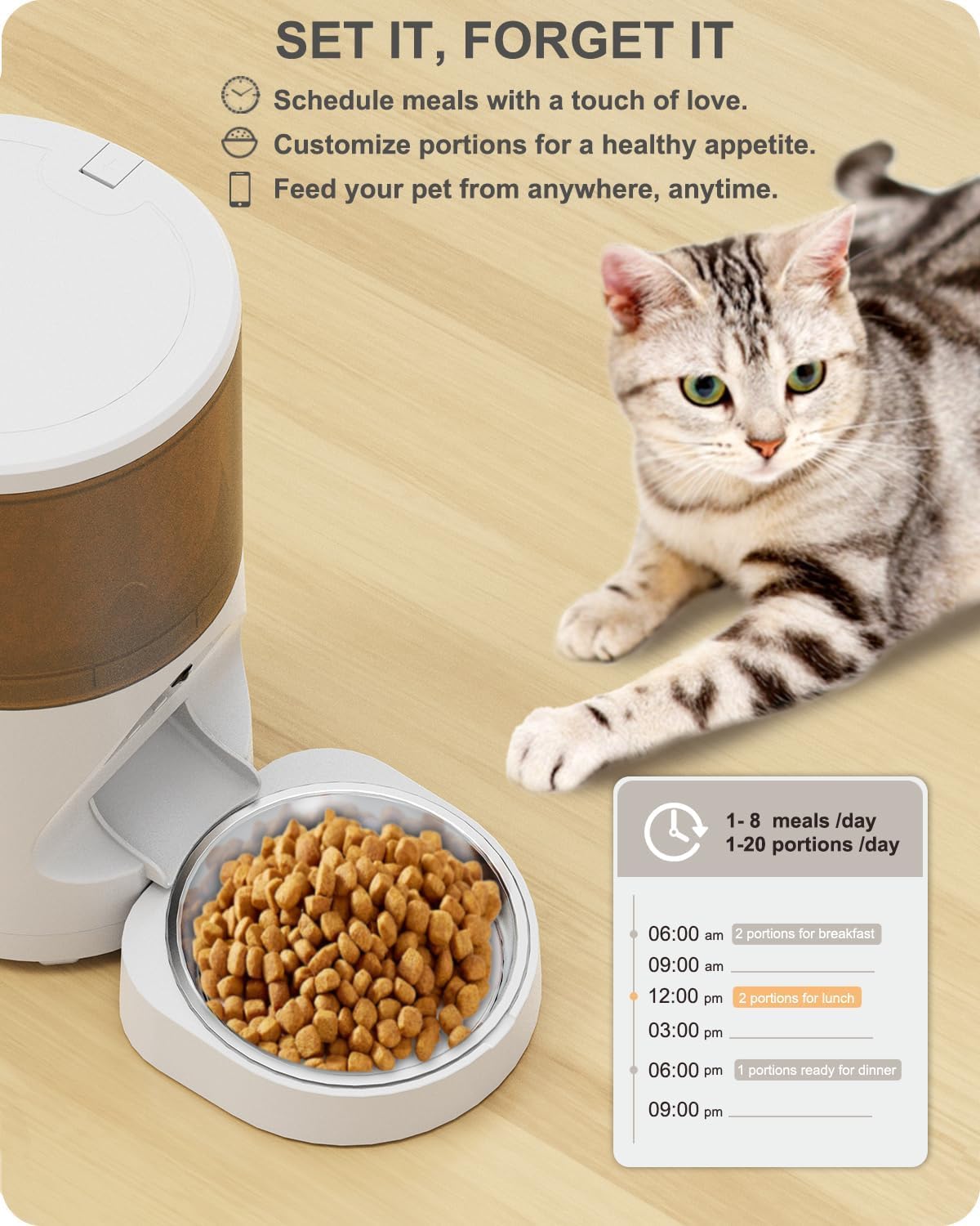 Smart Automatic Cat and Smal Dog Feeder with WiFi Control