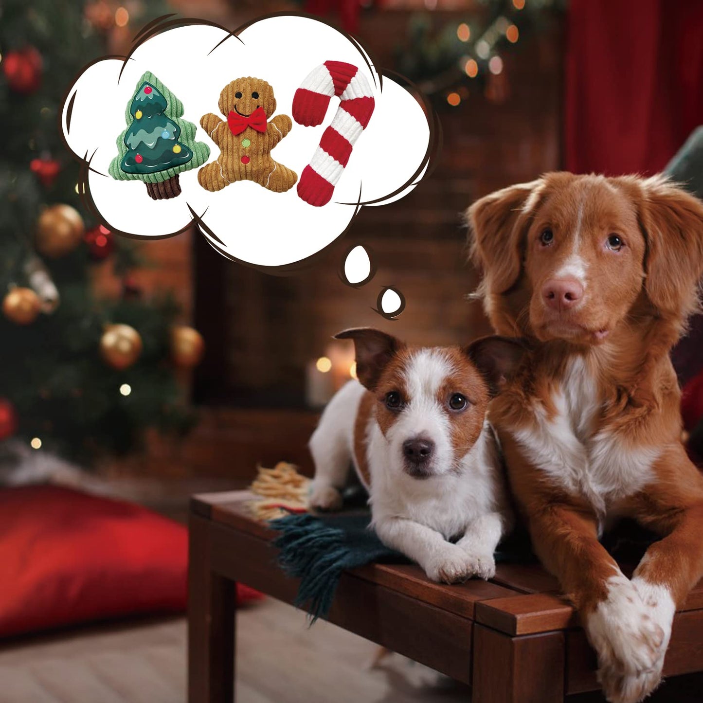 Christmas Dog Squeaky Toys - 3 Pack
