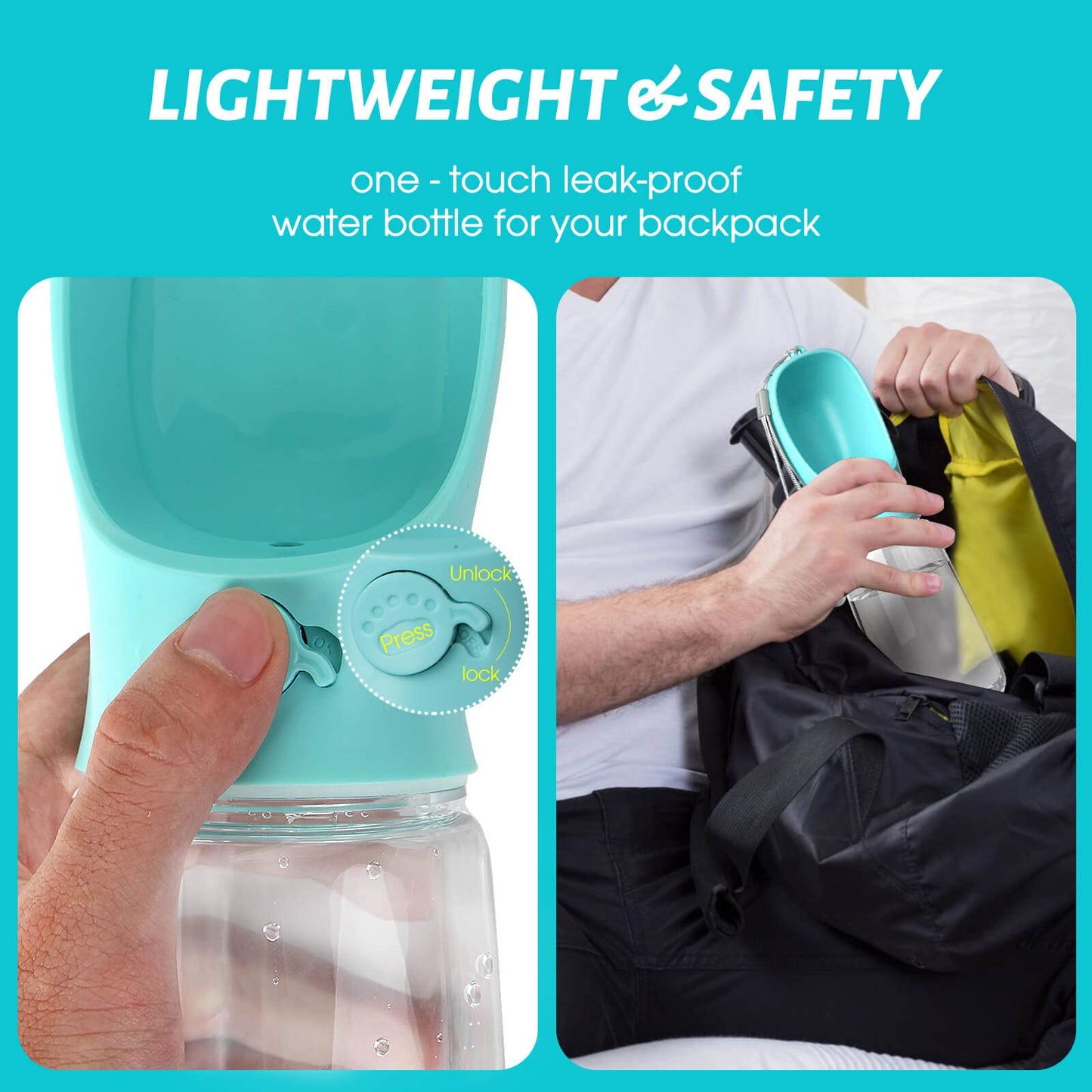 Portable Dog Water Bottle - 19oz, Blue