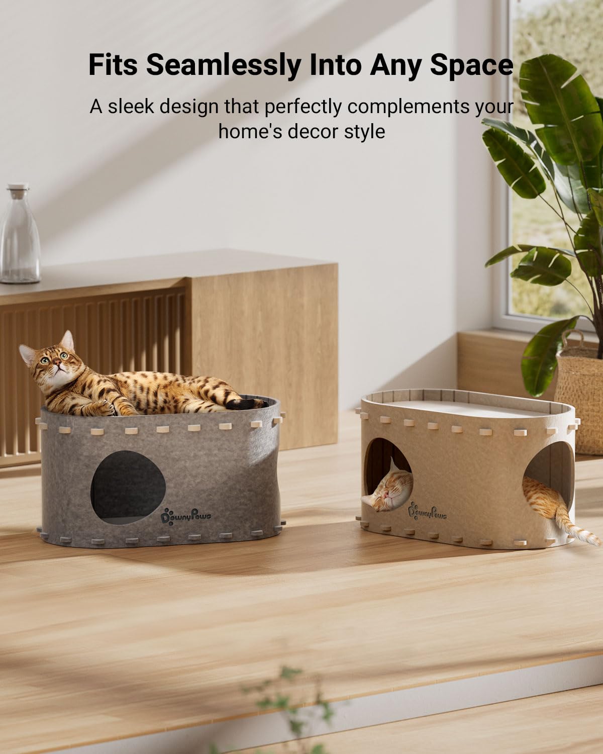 Cat Cave Beds - Foldable Hideaway for Indoor Cats