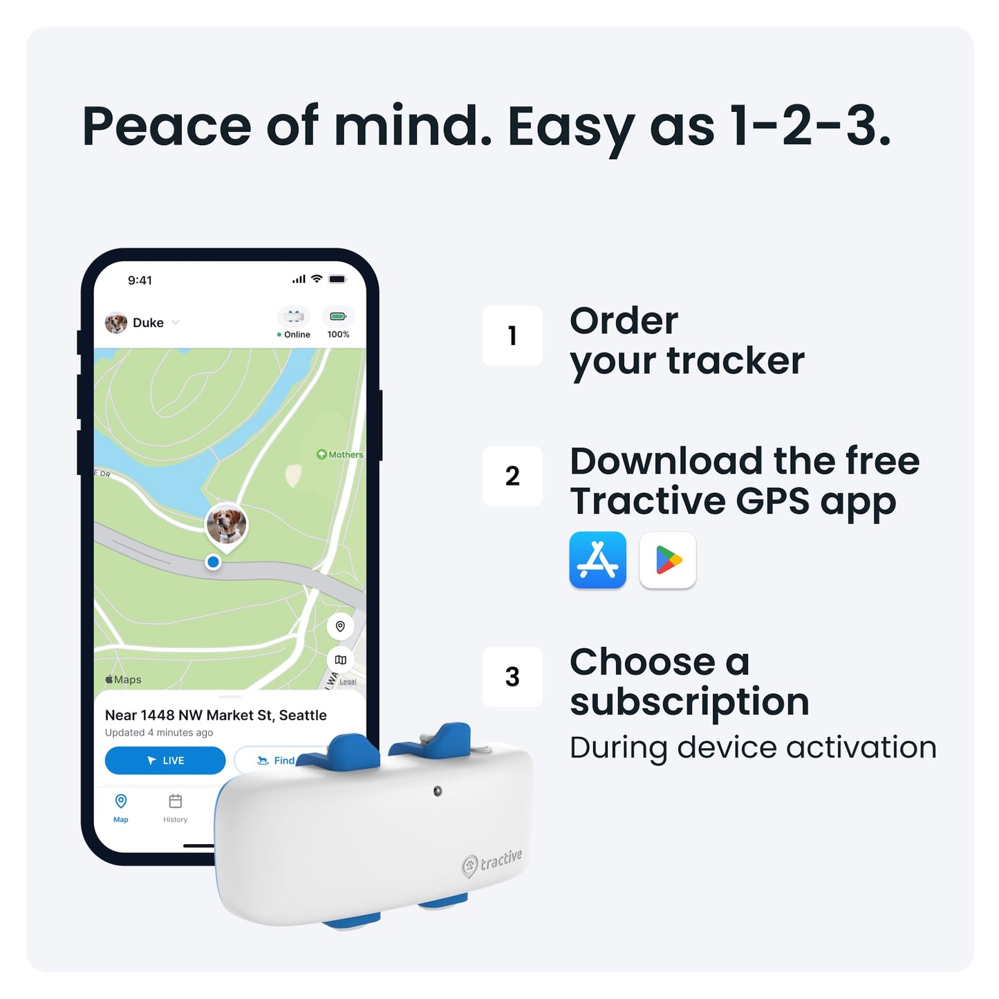 Dog GPS Pet Tracker - Midnight Blue