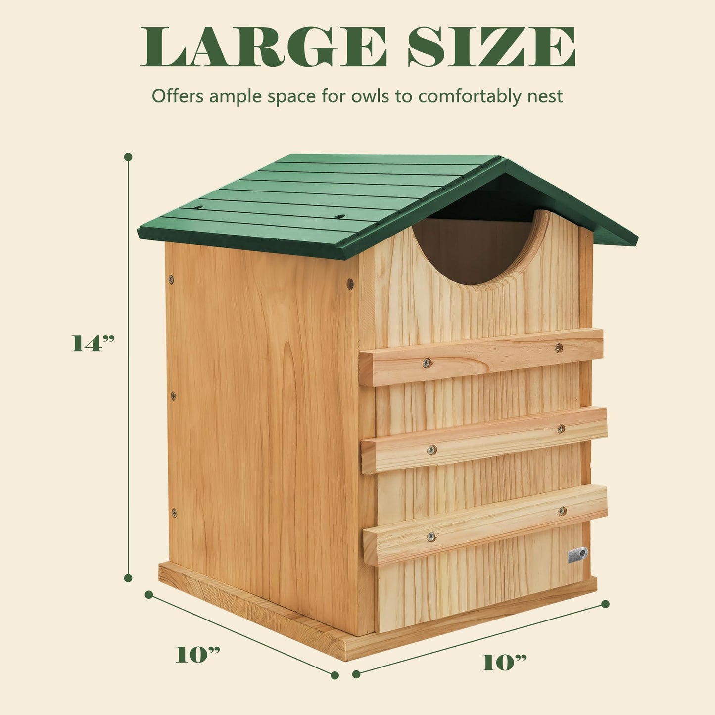 Handmade Cedar Owl House - 14" x 10"