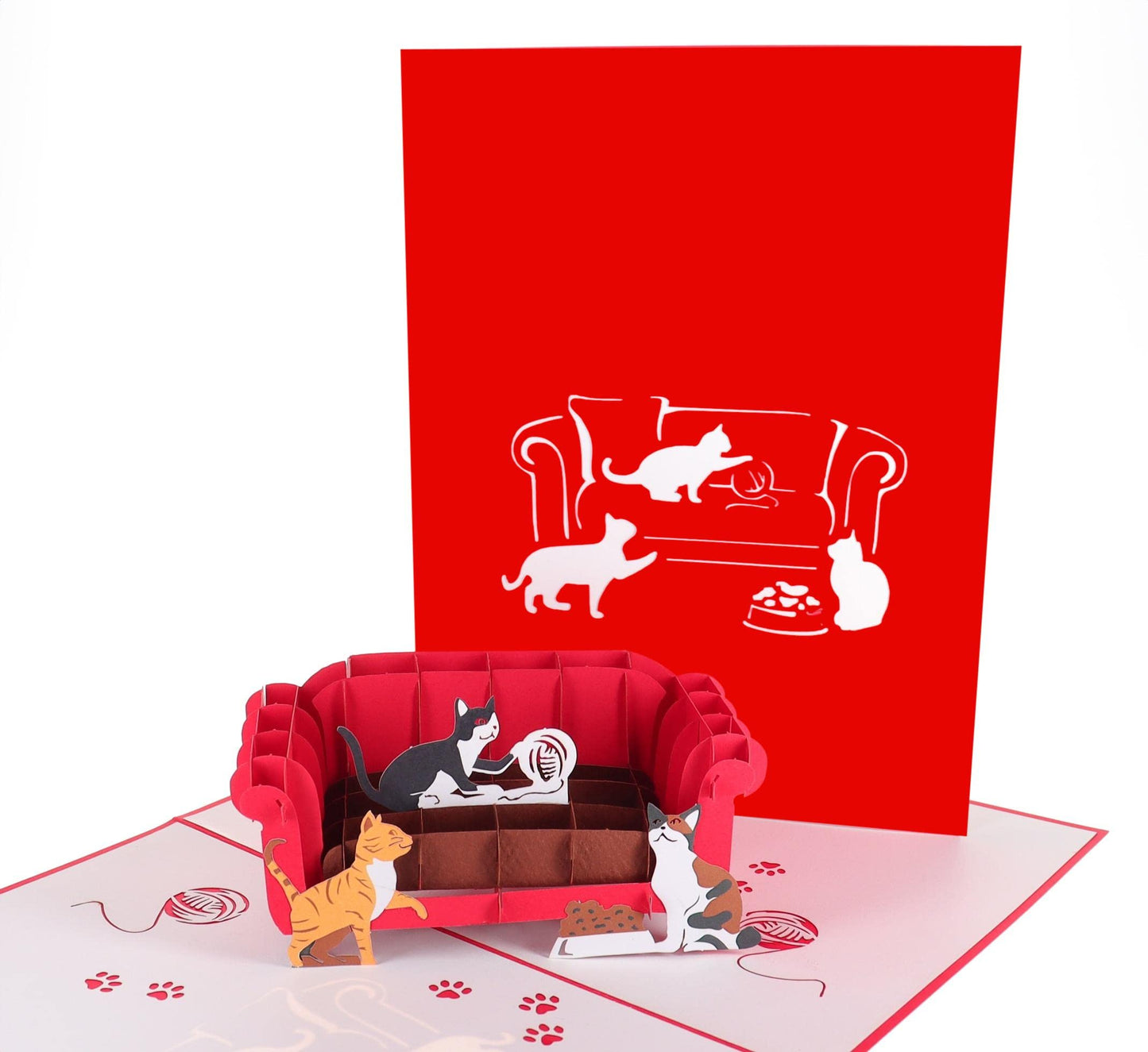 Funny Cats 3D Pop Up Greeting Card