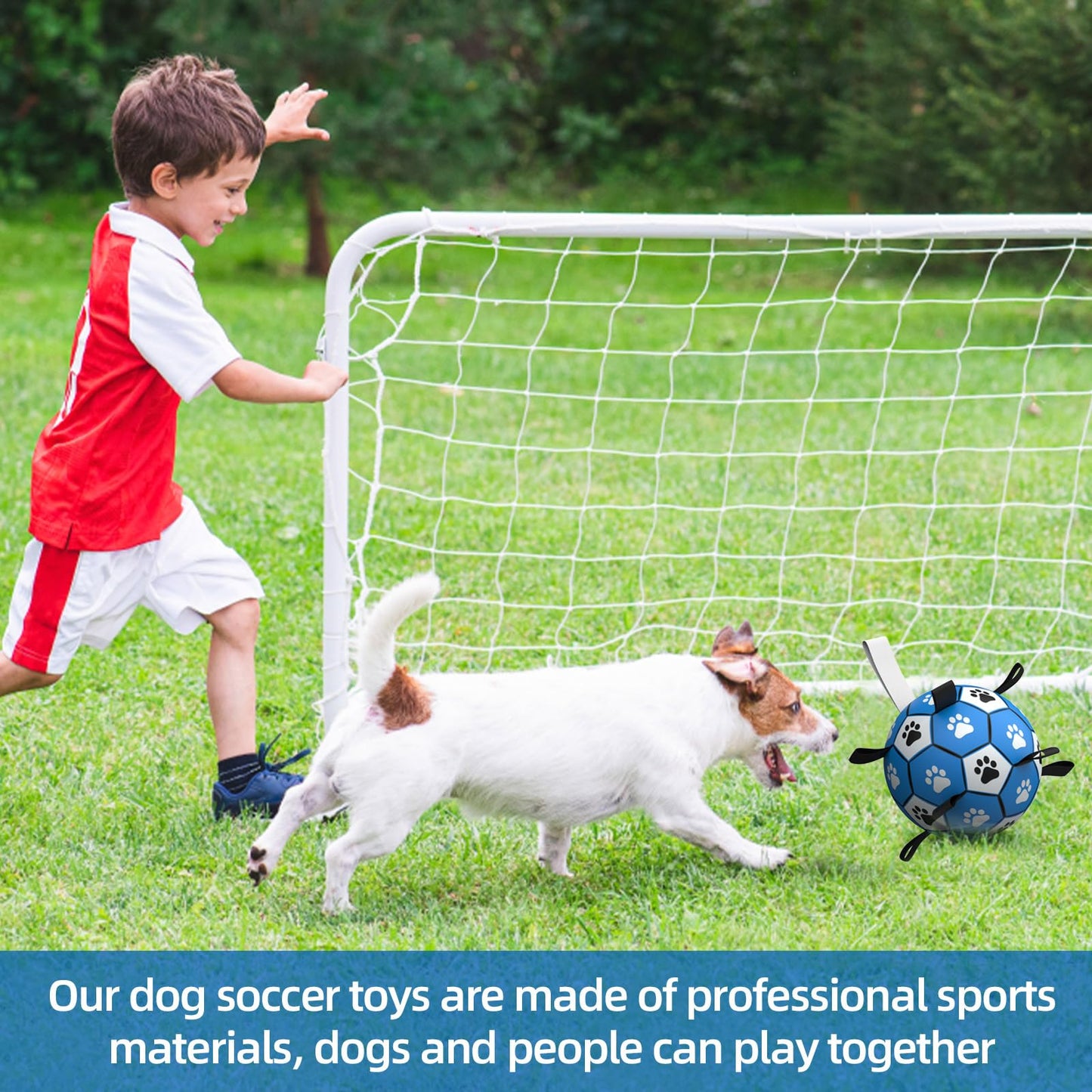Dog Rope Toy Soccer Ball - 6", Blue & Grey