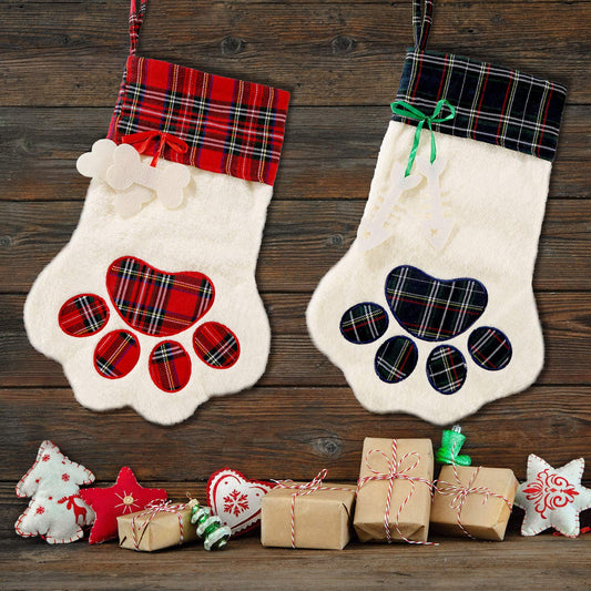 Buffalo Plaid Pet Christmas Stockings - 2 Pack