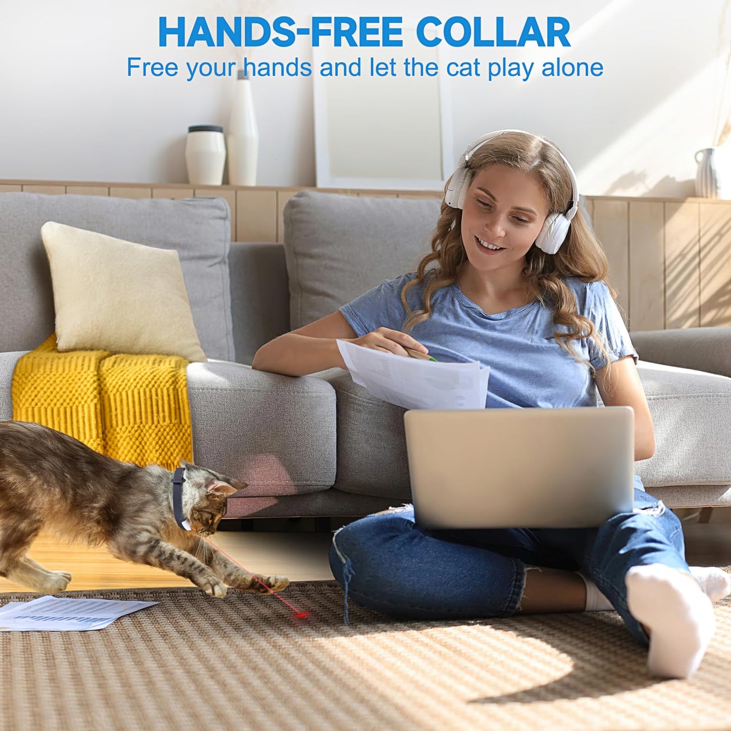 Wearable Automatic Cat Toy with LED Lights
