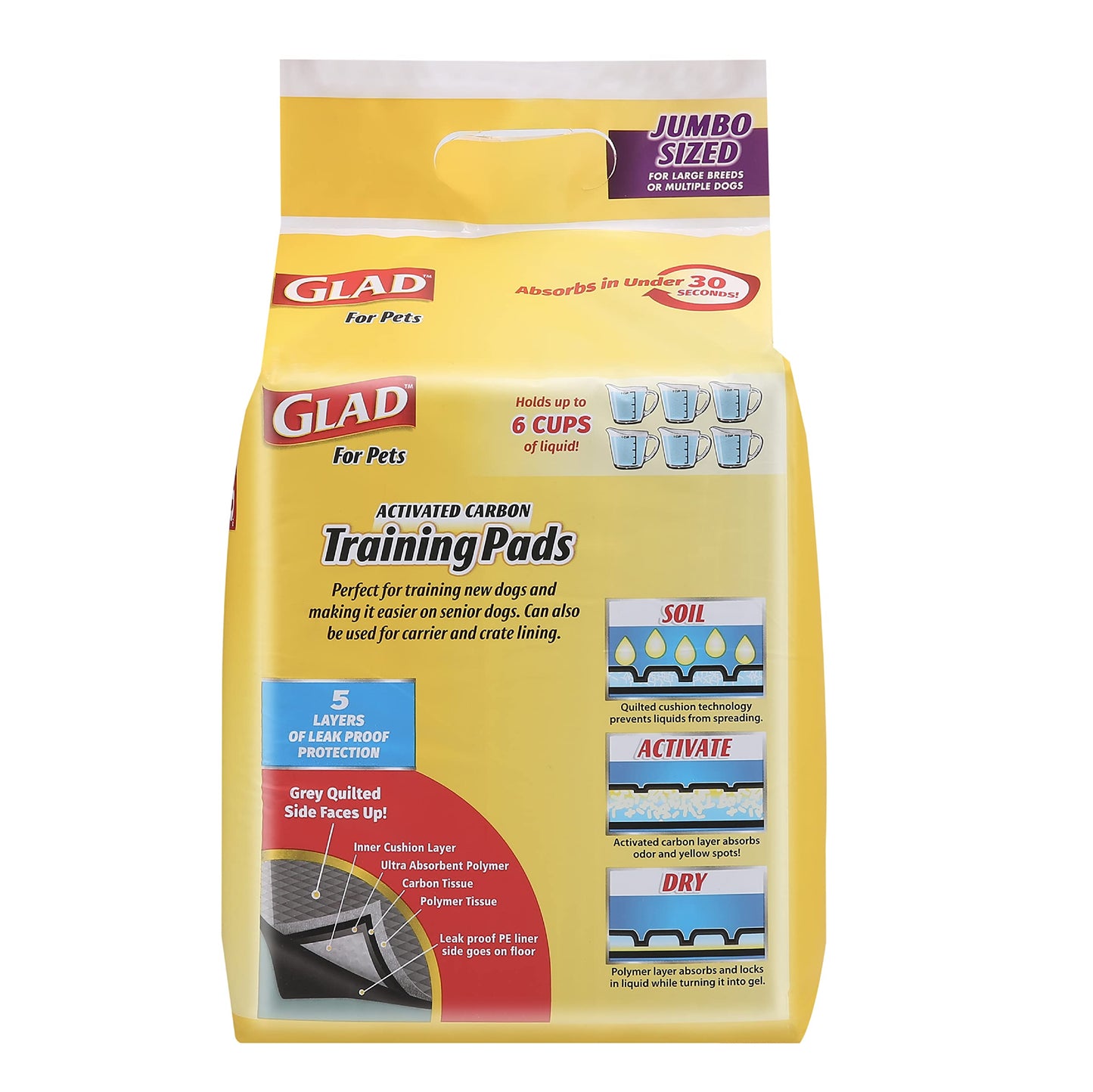 Jumbo Charcoal Puppy Pads - 30 Count