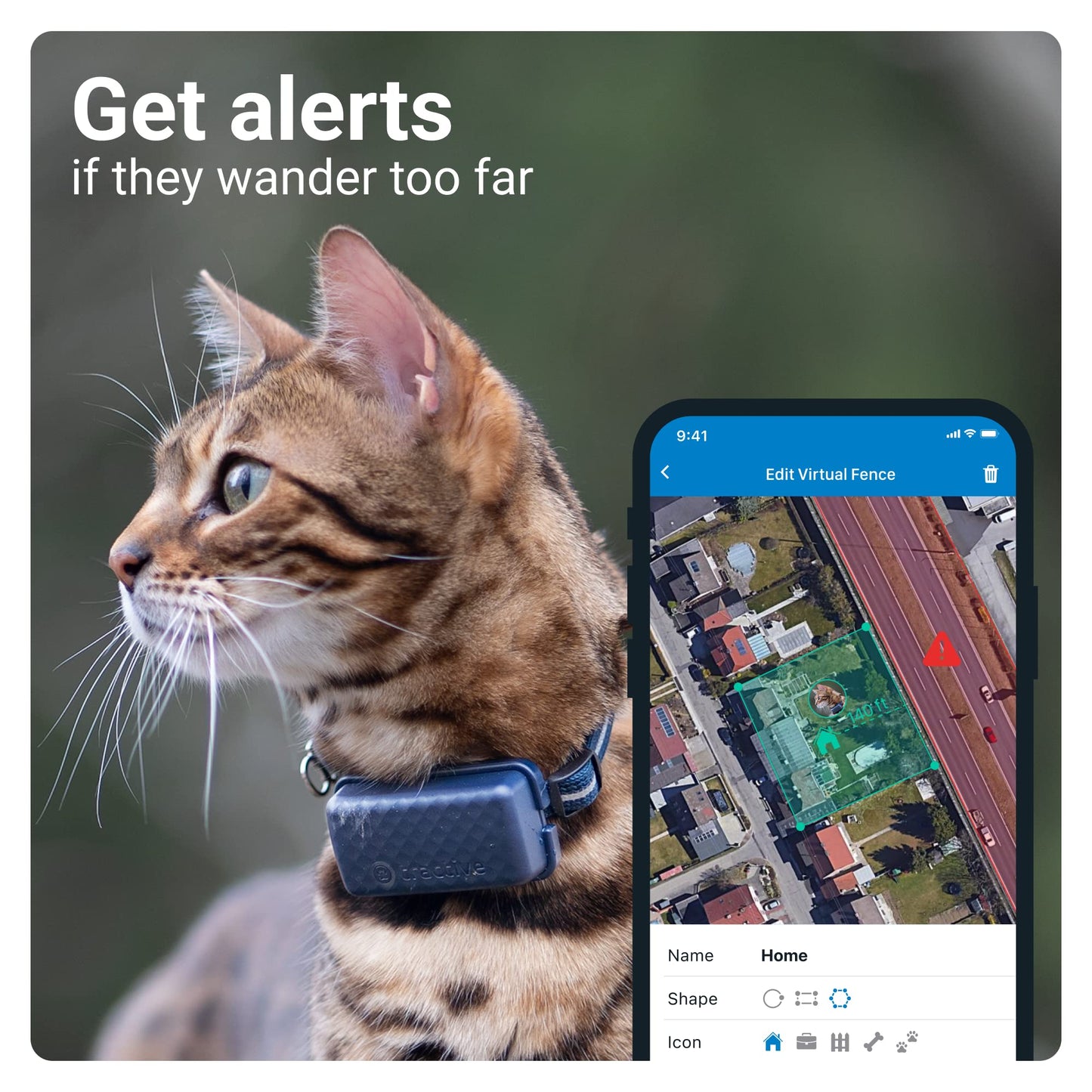 Cat GPS Tracker & Health Monitor - Dark Blue