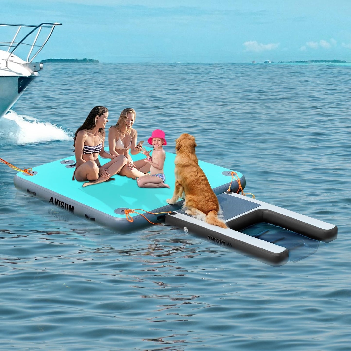 Inflatable Dog Water Ramp - Up to 180LBS