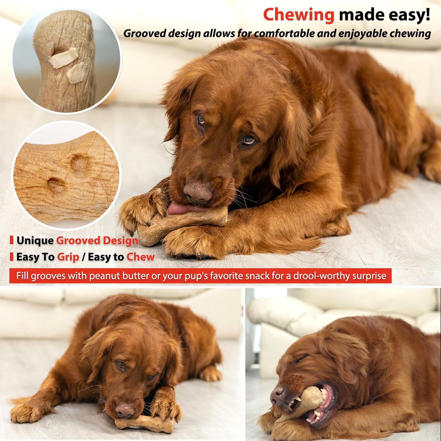 Dog Chew Toys - Tough, Pine Wood & Nylon