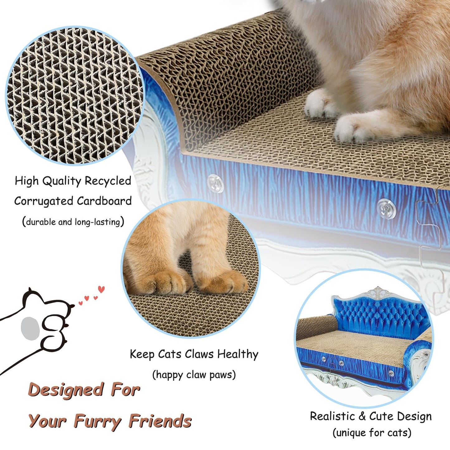 Luxury Cardboard Cat Scratcher Sofa