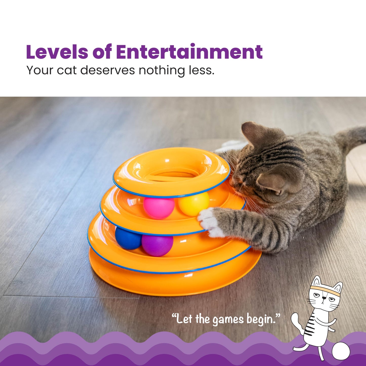 Tower of Tracks Cat Toy - 3-Tier Interactive