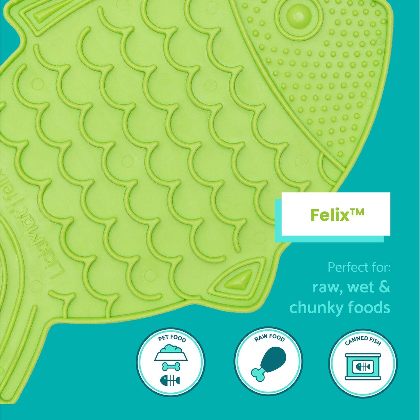 Fish-Shaped Cat Slow Feeder Mat - Green