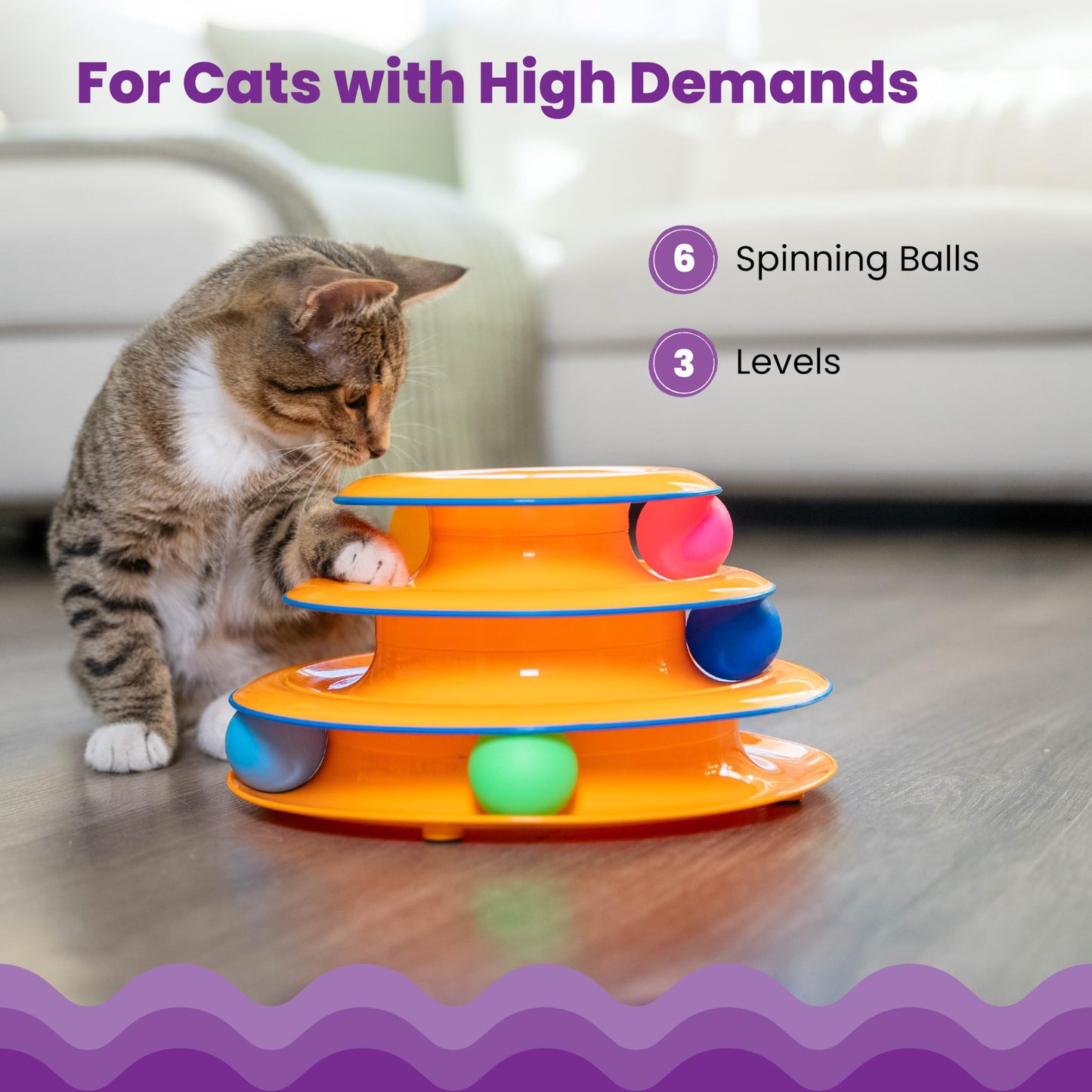 Tower of Tracks Cat Toy - 3-Tier Interactive