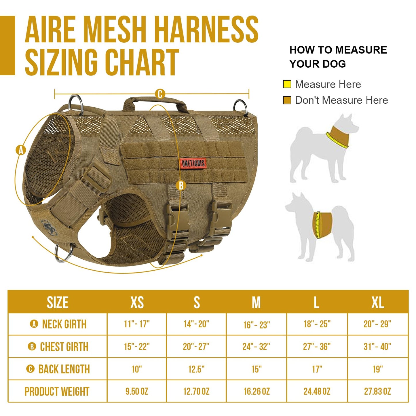 Tactical Dog Harness - Brown