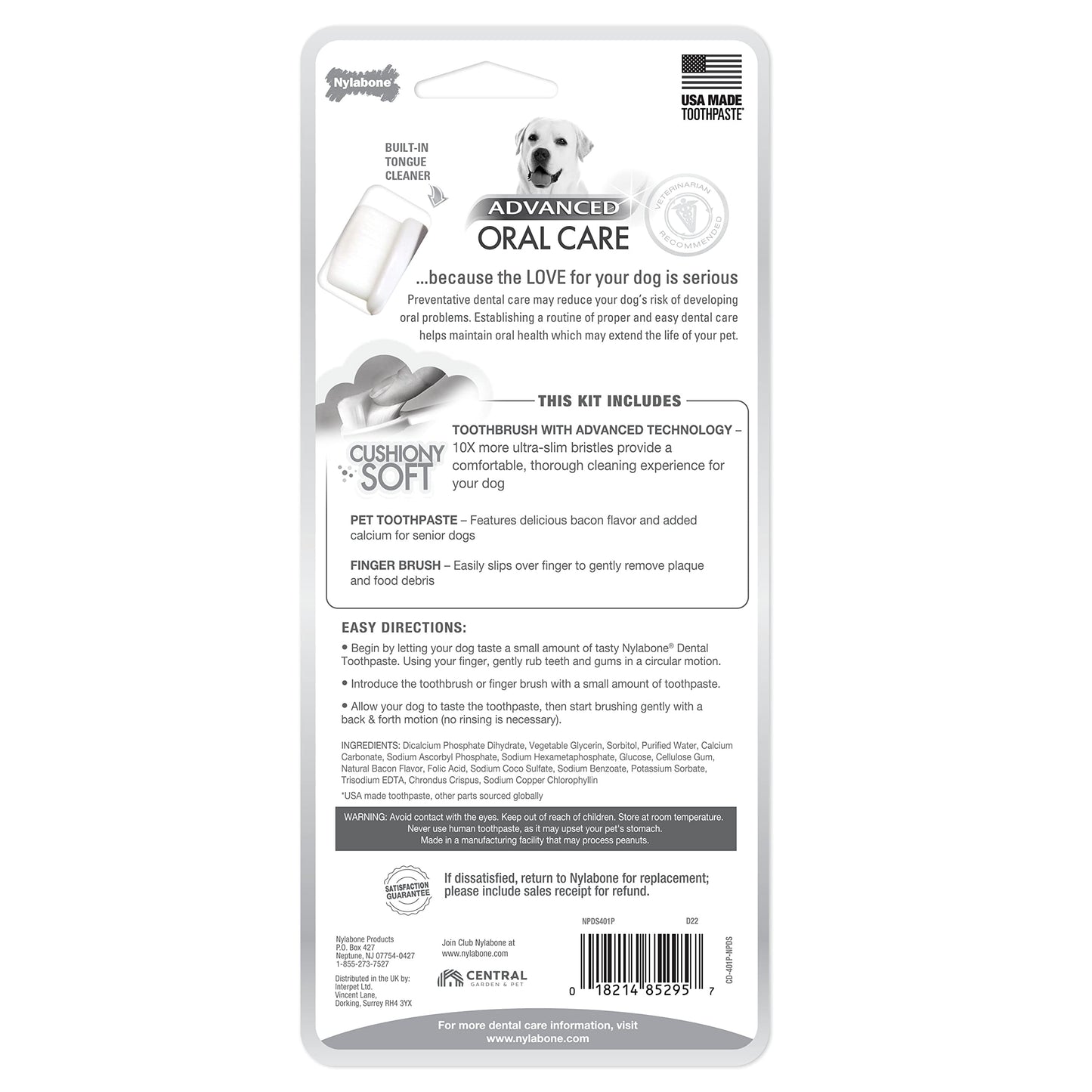 Senior Dog Dental Kit with Cushiony Soft-Bristle Toothbrush