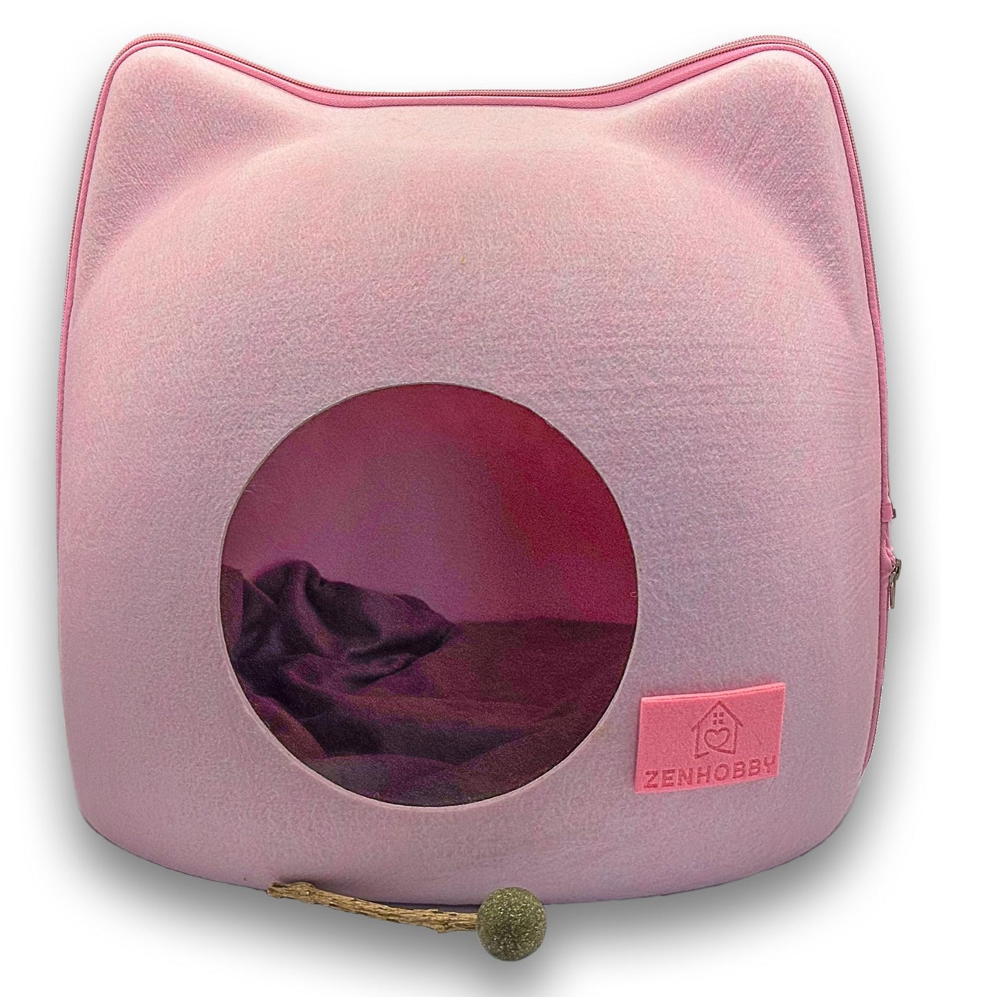 Cat Bed for Indoor Cats - Felt Cave, Pink