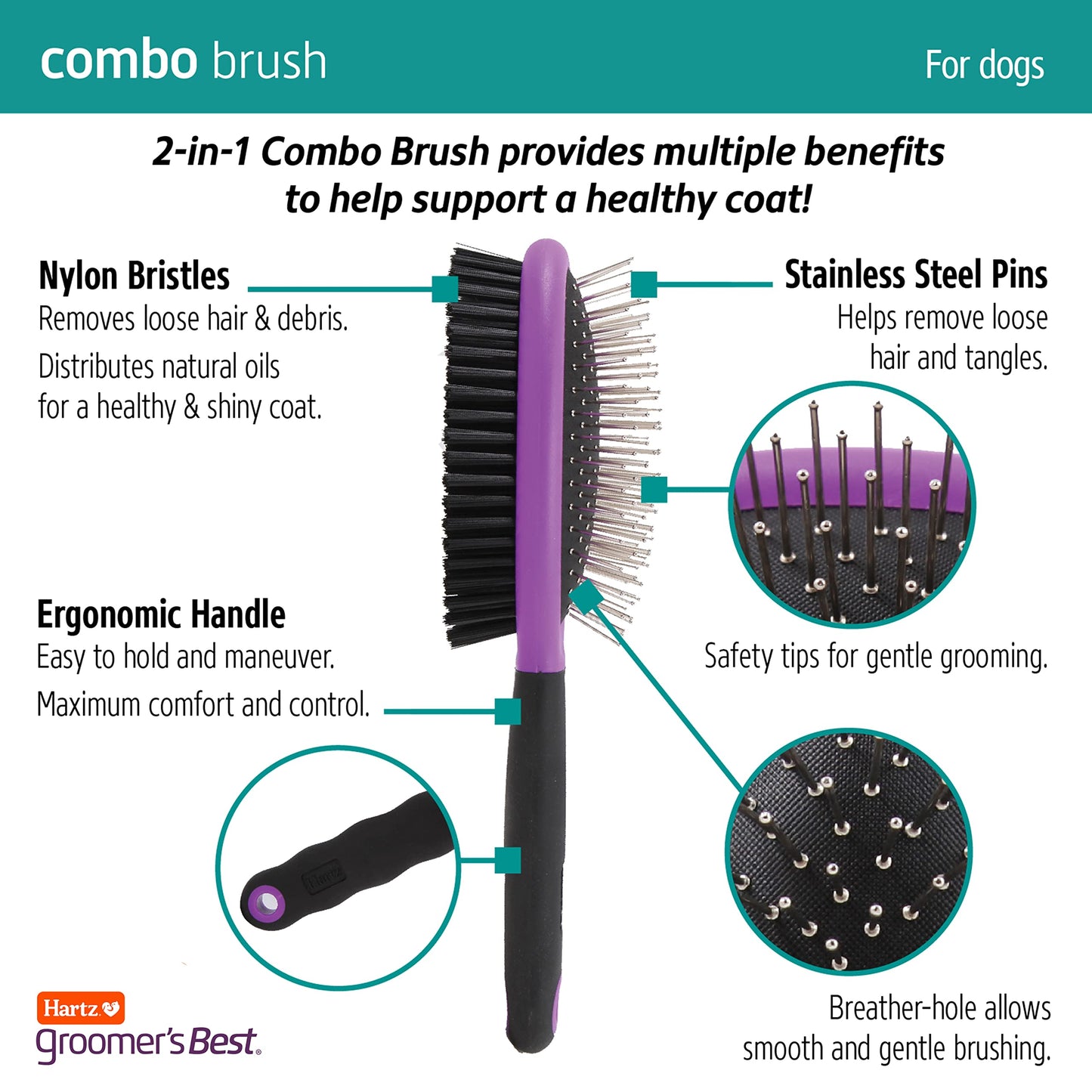 Combo Dog Brush - Multi-Colored