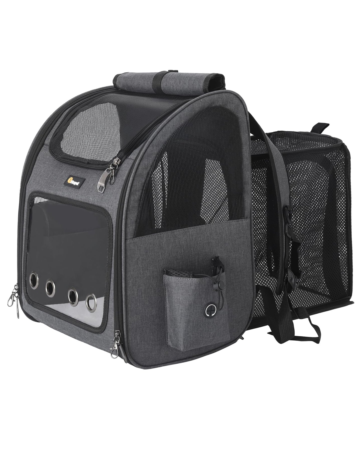 Expandable Cat Backpack Carrier - Grey
