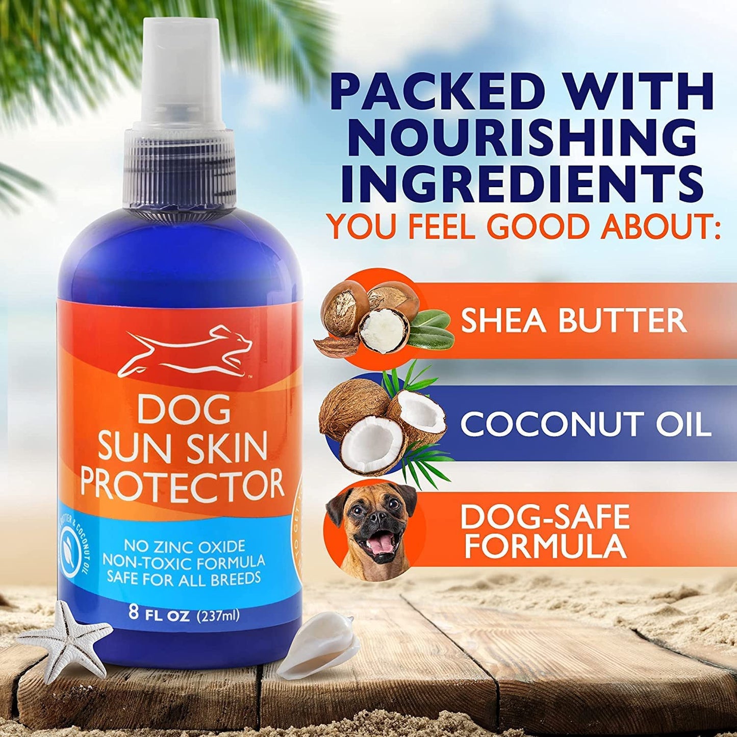 Dog Sunscreen Spray - Safe for All Breeds, 8 oz