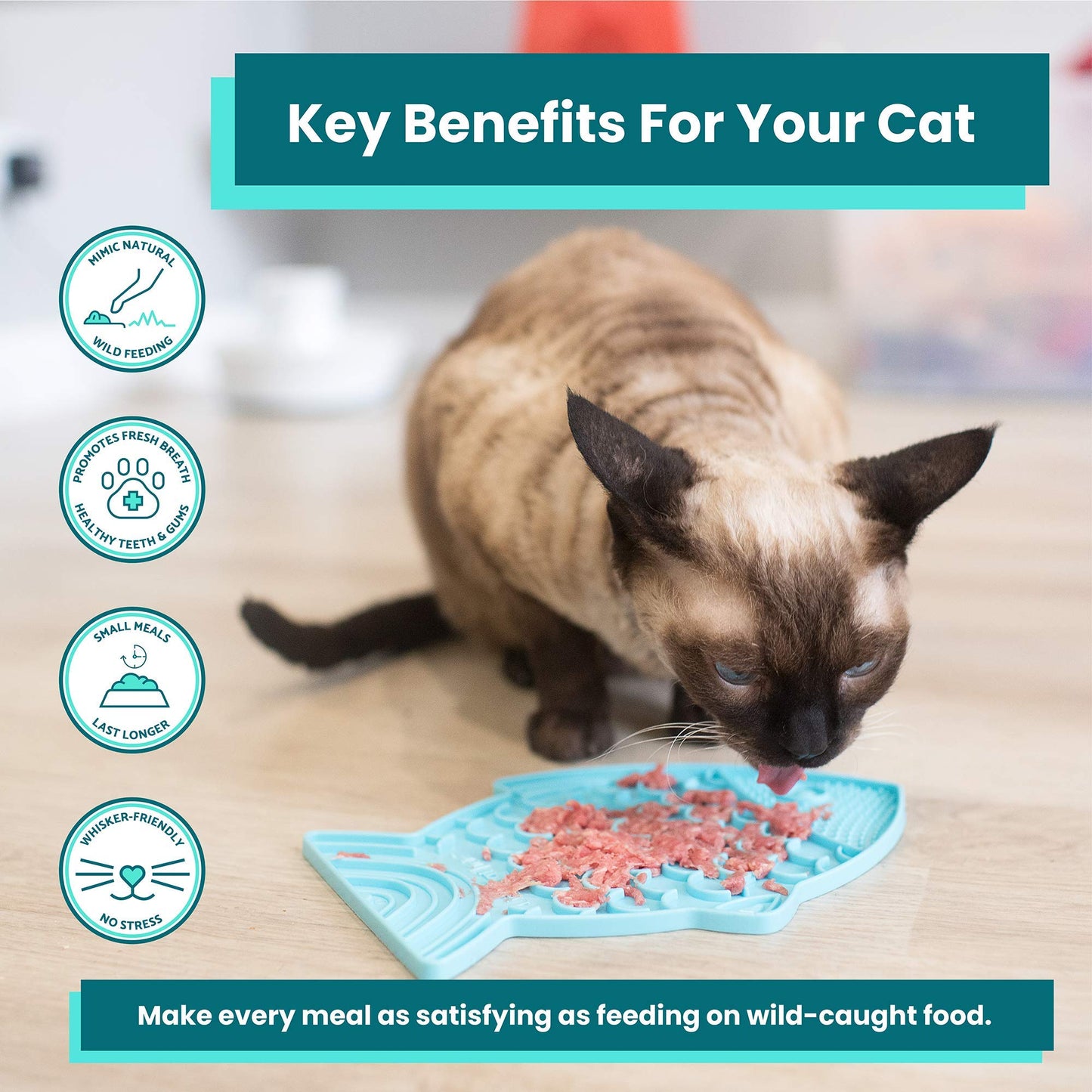Fish-Shaped Cat Slow Feeder Mat - Green