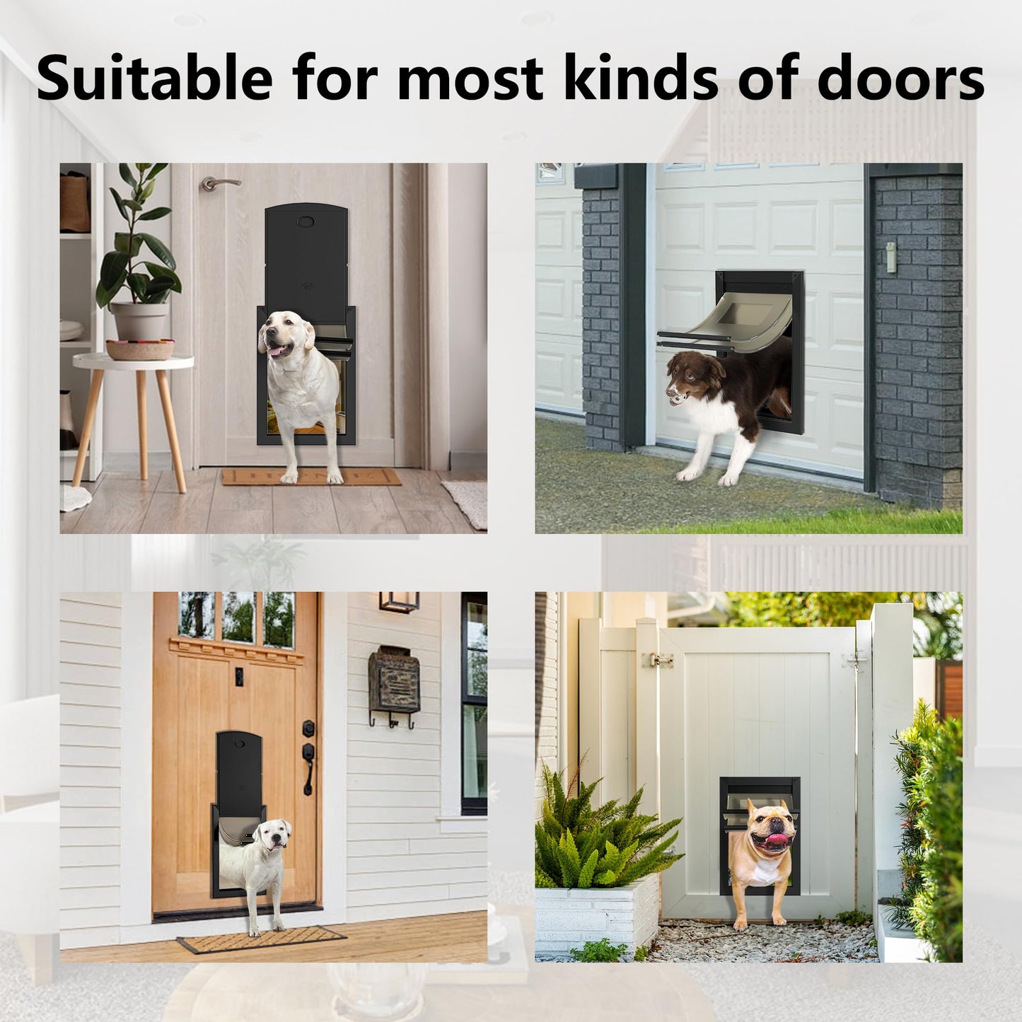 Weatherproof Dog Door with Sliding Lock Panels