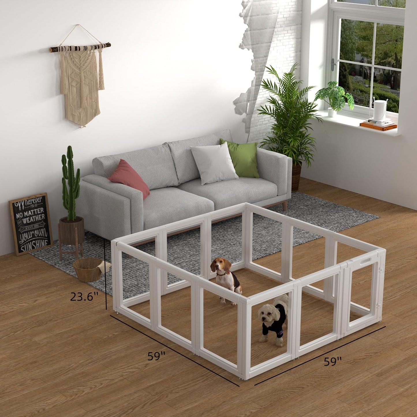 Clear Dog Playpen - 10 Pieces