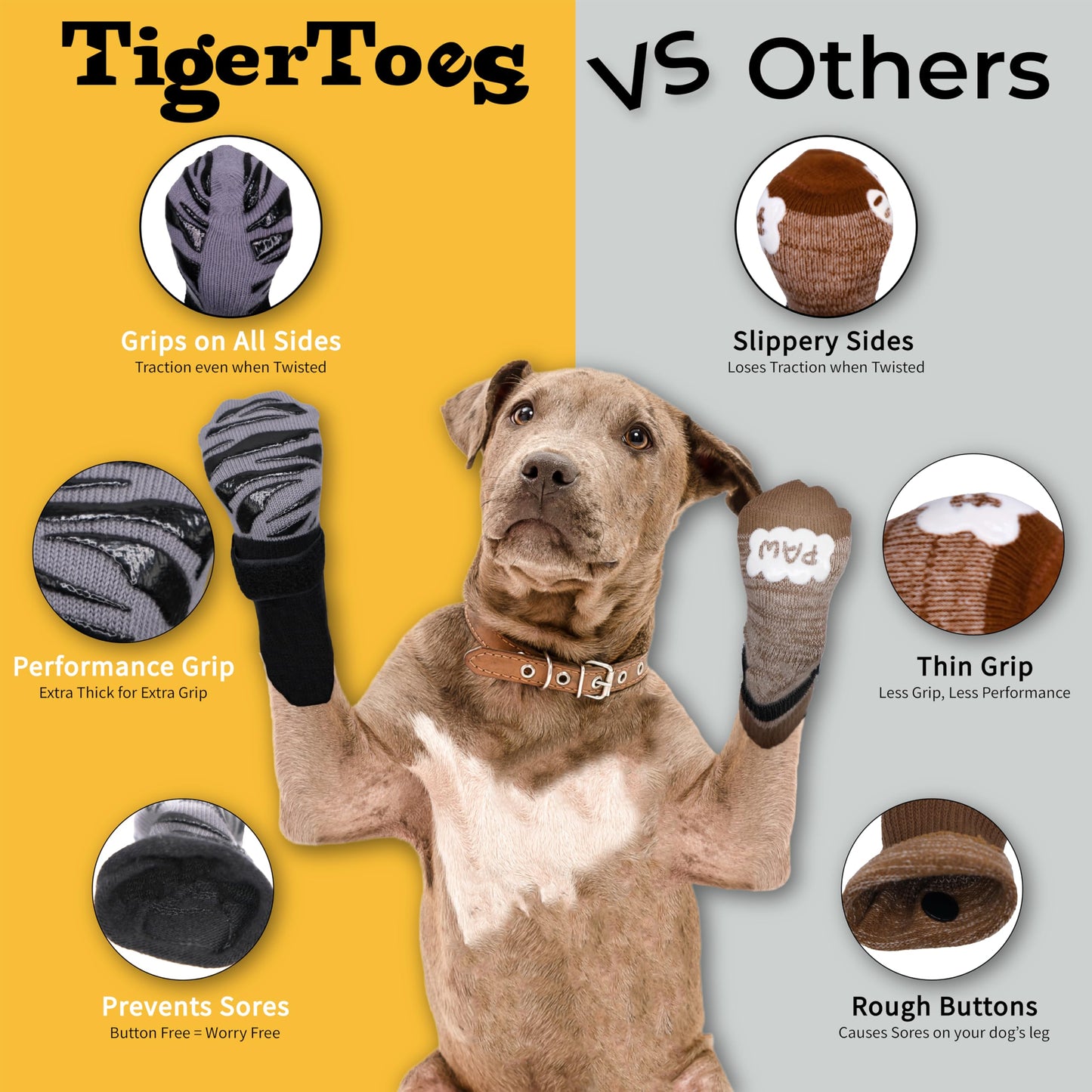 Non-Slip Dog Socks - Premium Grip for Hardwood